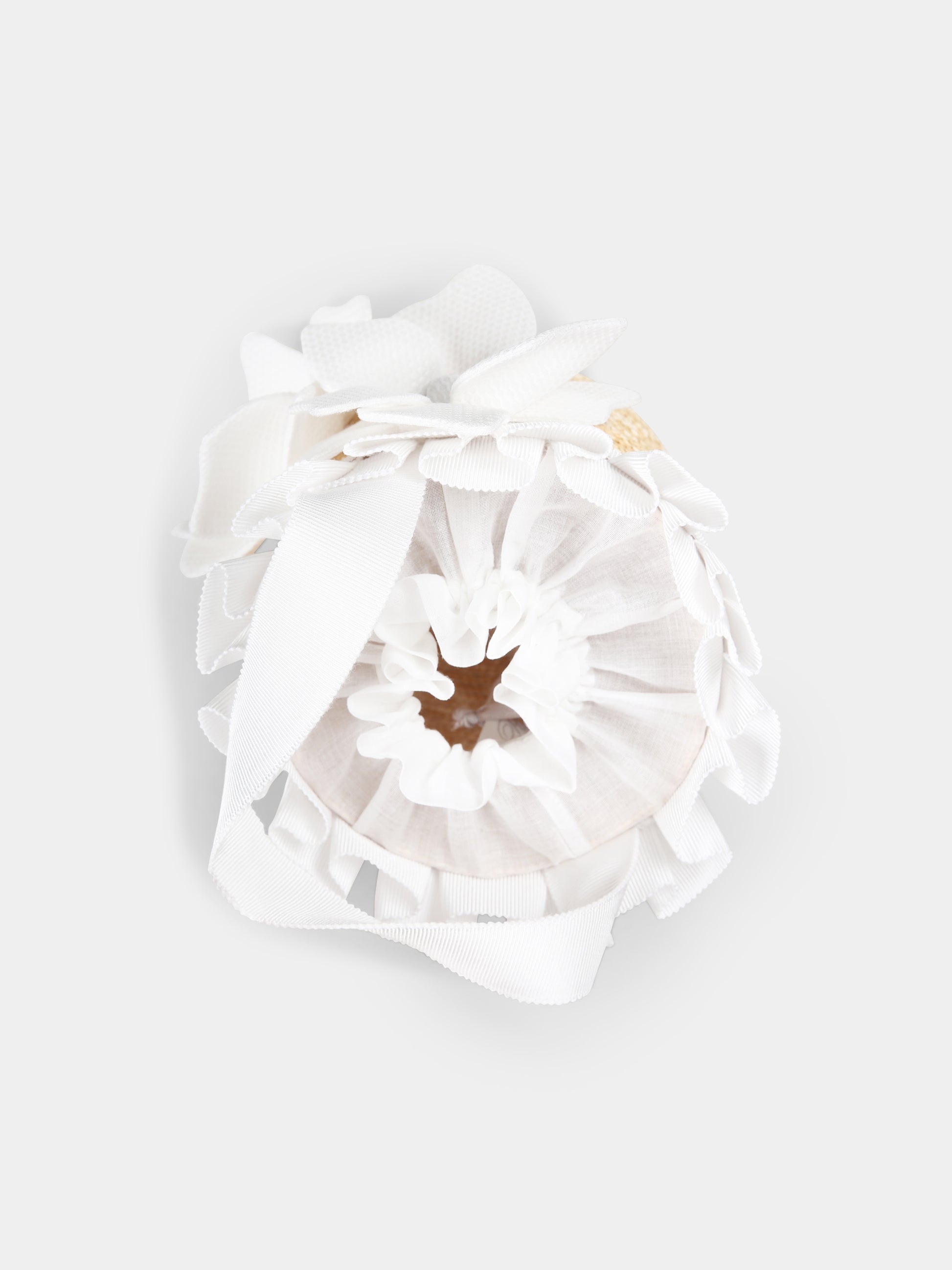 Borsa di paglia beige per bambina con fiori,Raffaella,CESTINO PER ABITO PANTELLERIA