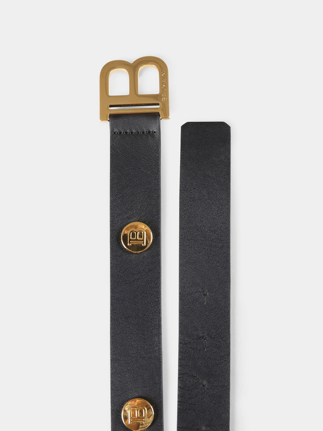 Ceinture noire pour fille avec logo