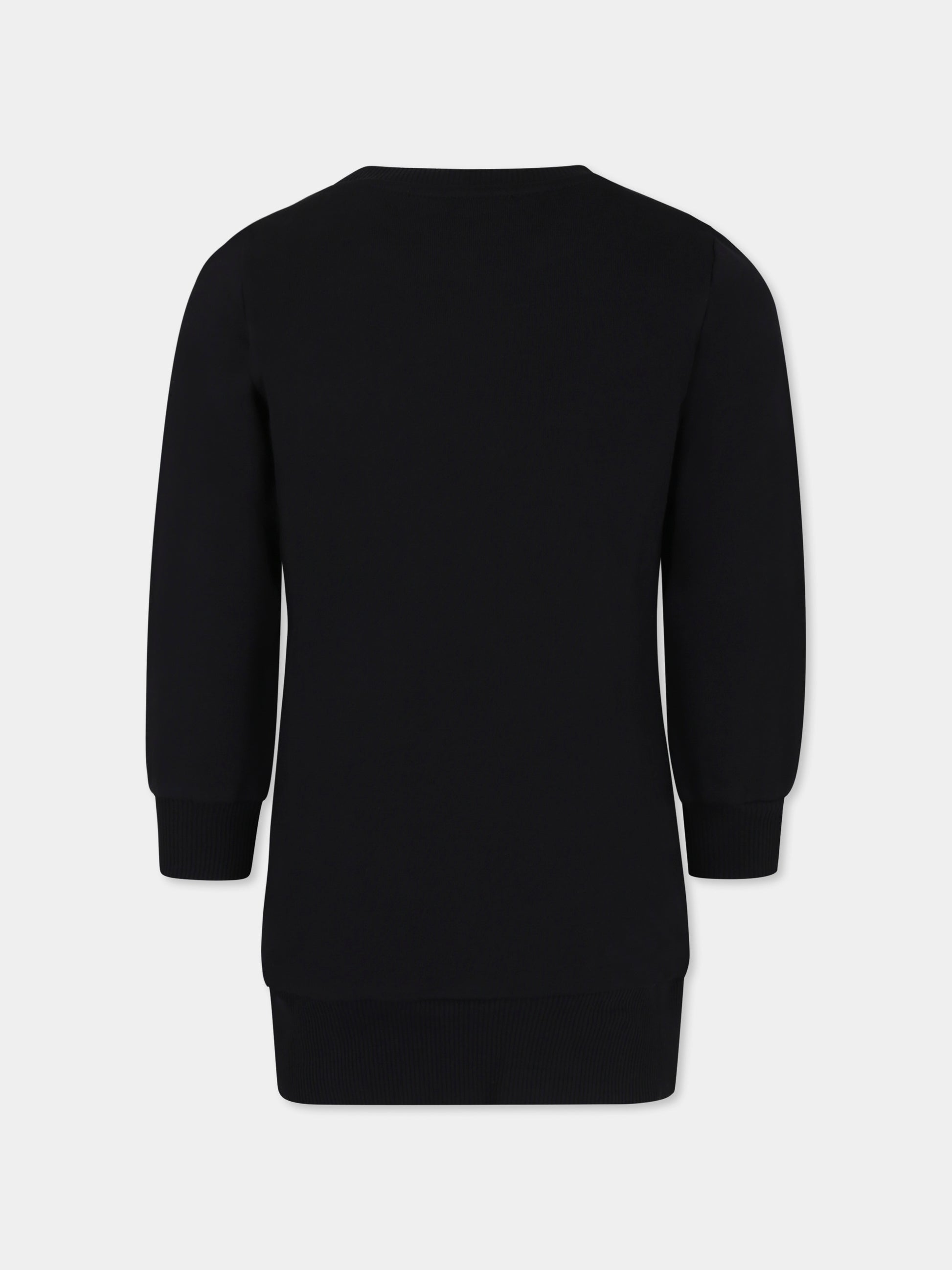 Vestito nero per bambina con logo,Balmain Kids,BT1C30 Z0081 930OR