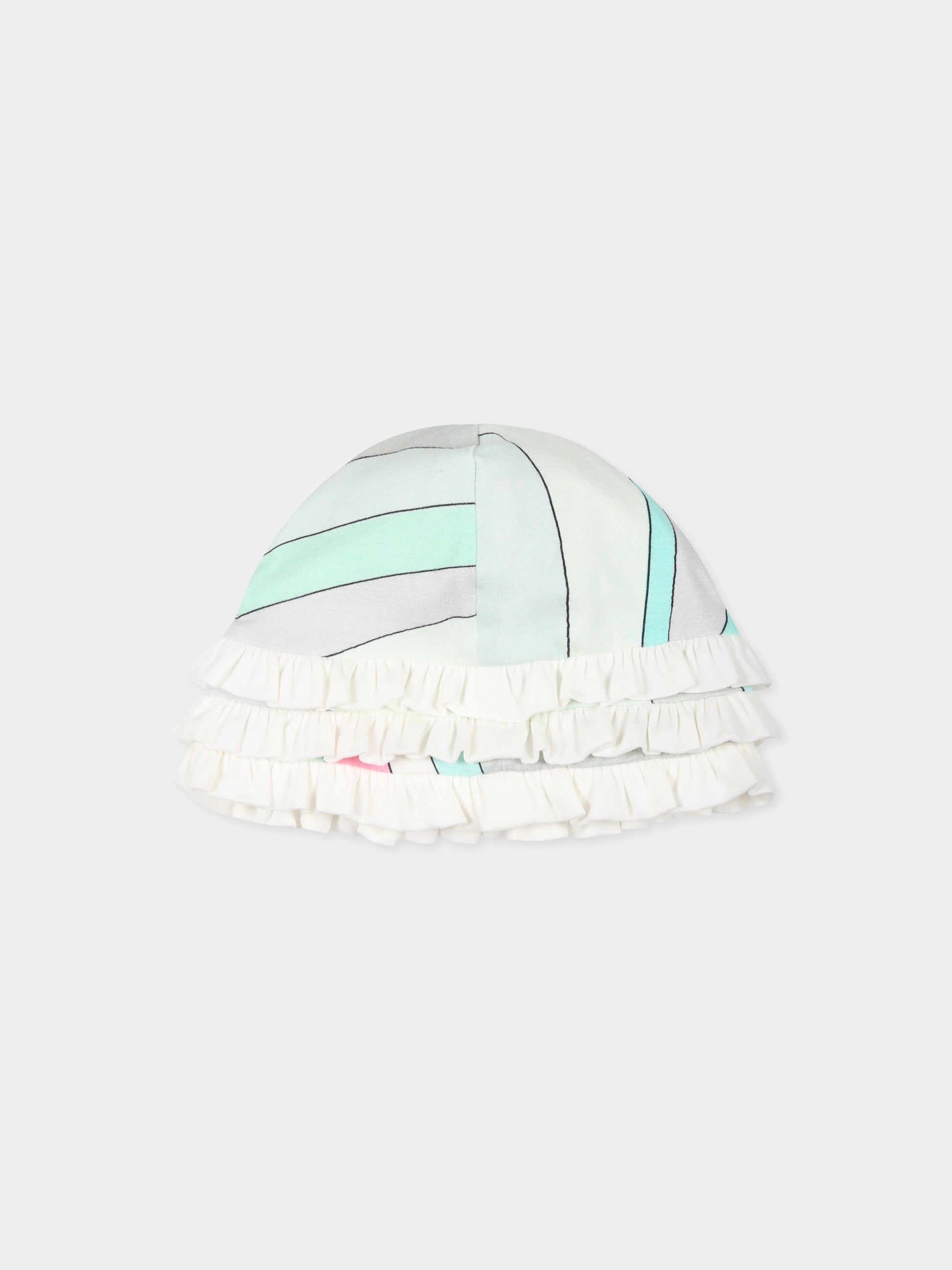 Set bianco per neonata con stampa marmo,Emilio Pucci Junior,PTB030 J0311 631MC