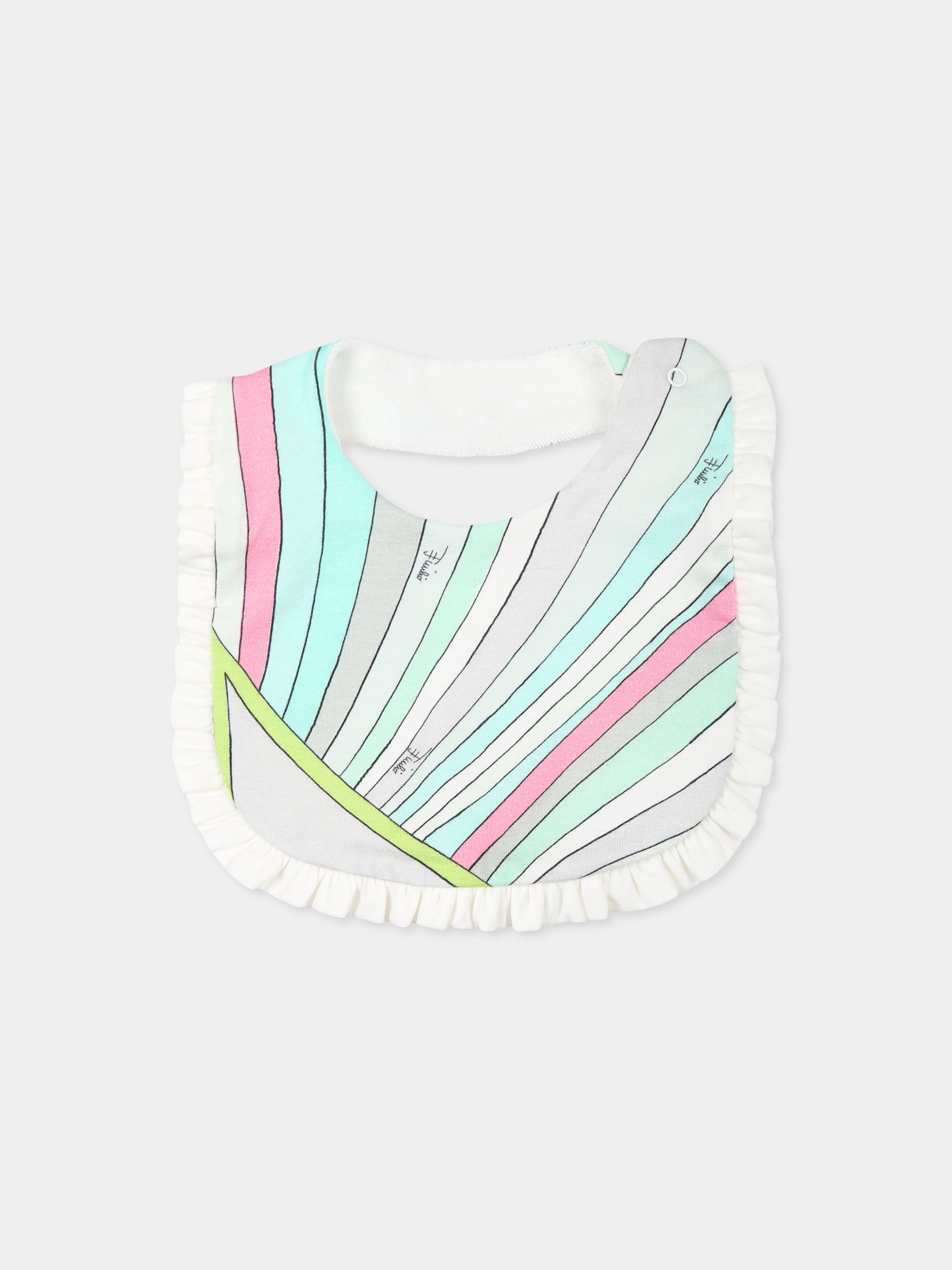 Set bianco per neonata con stampa marmo,Emilio Pucci Junior,PTB030 J0311 631MC