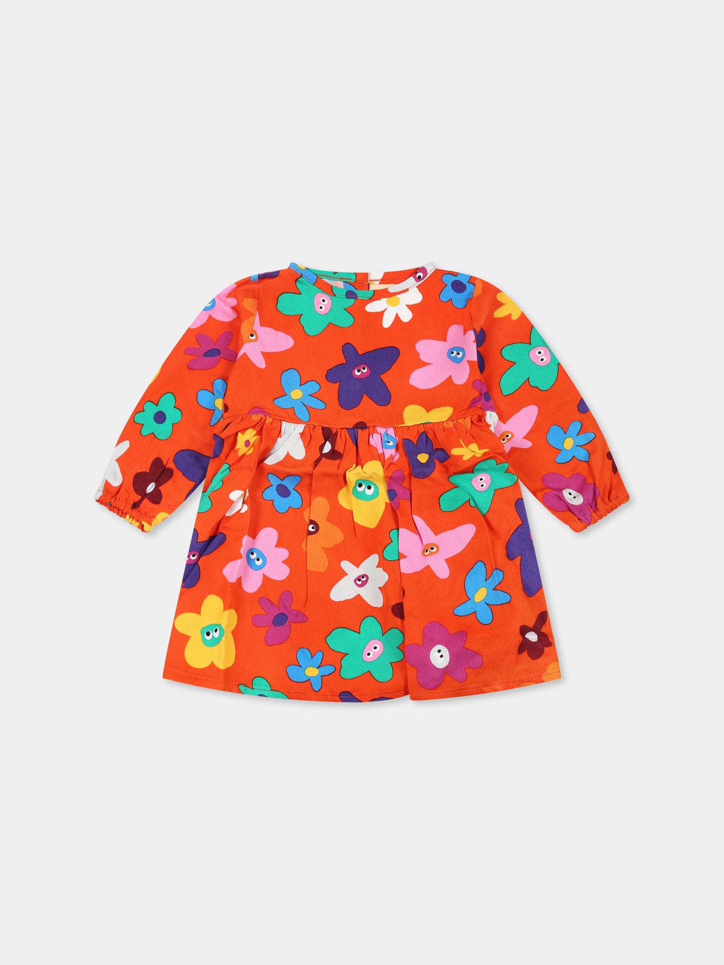 Vestito arancione per neonata con stampa floreale,Stella Mccartney Kids,TT1171 Z1252 437MC