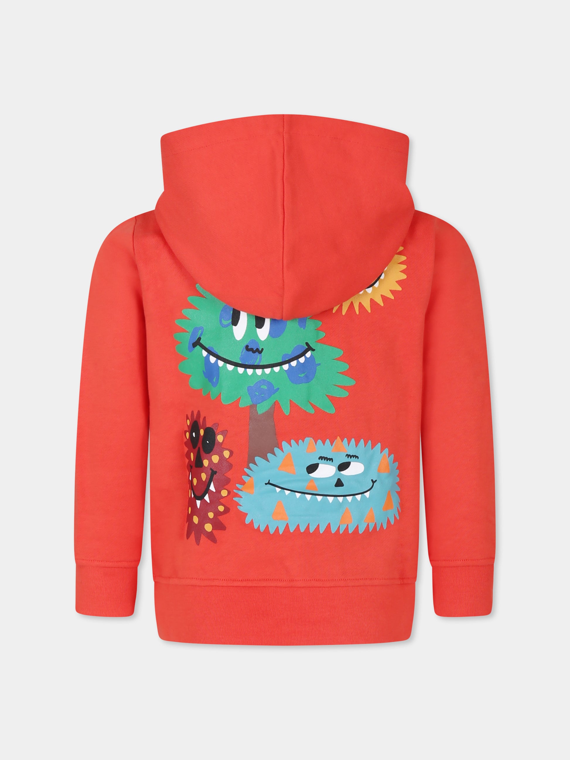 Felpa rossa per bambino con logo,Stella Mccartney Kids,TT4Q80 Z0447 423