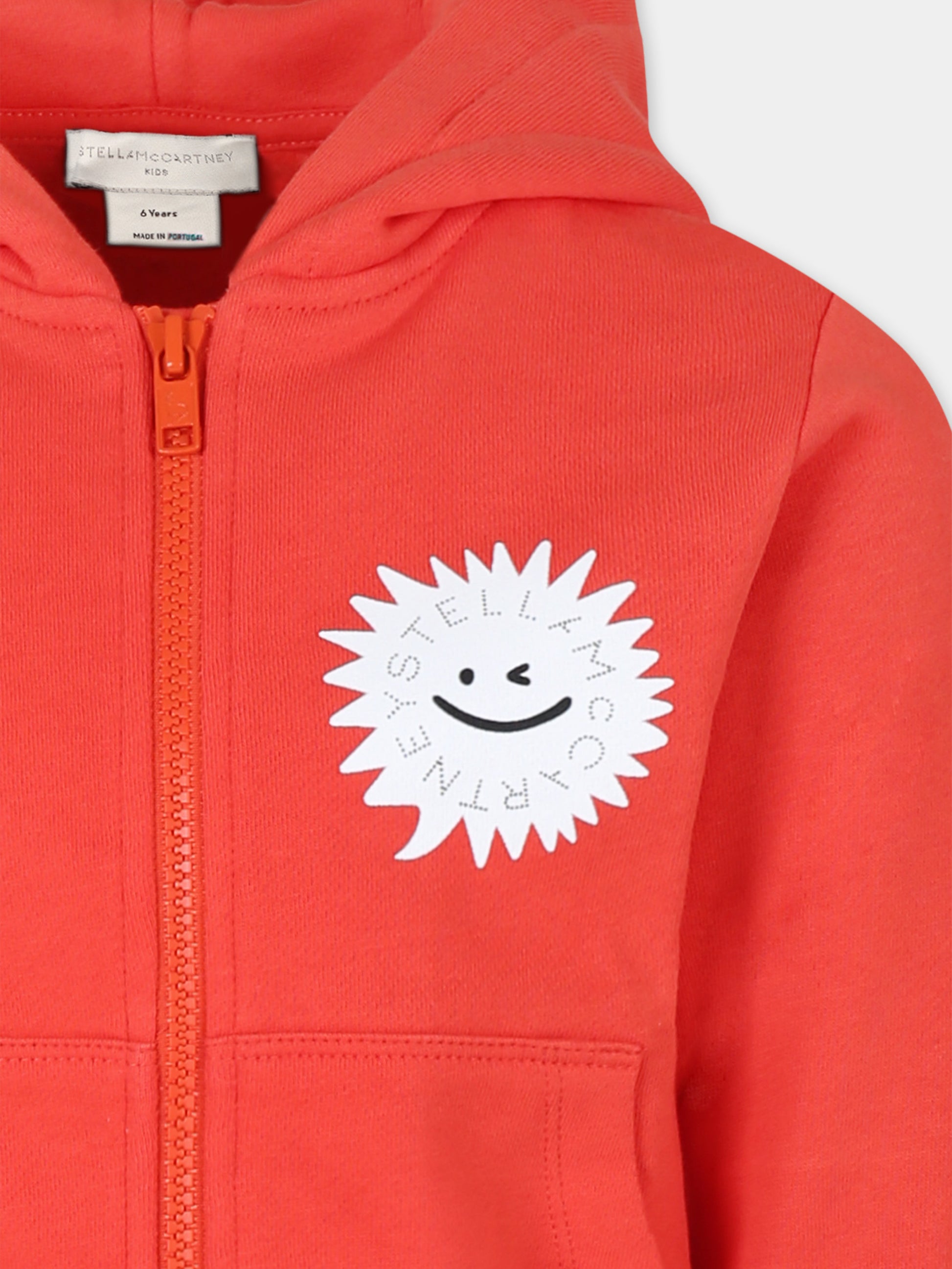 Felpa rossa per bambino con logo,Stella Mccartney Kids,TT4Q80 Z0447 423