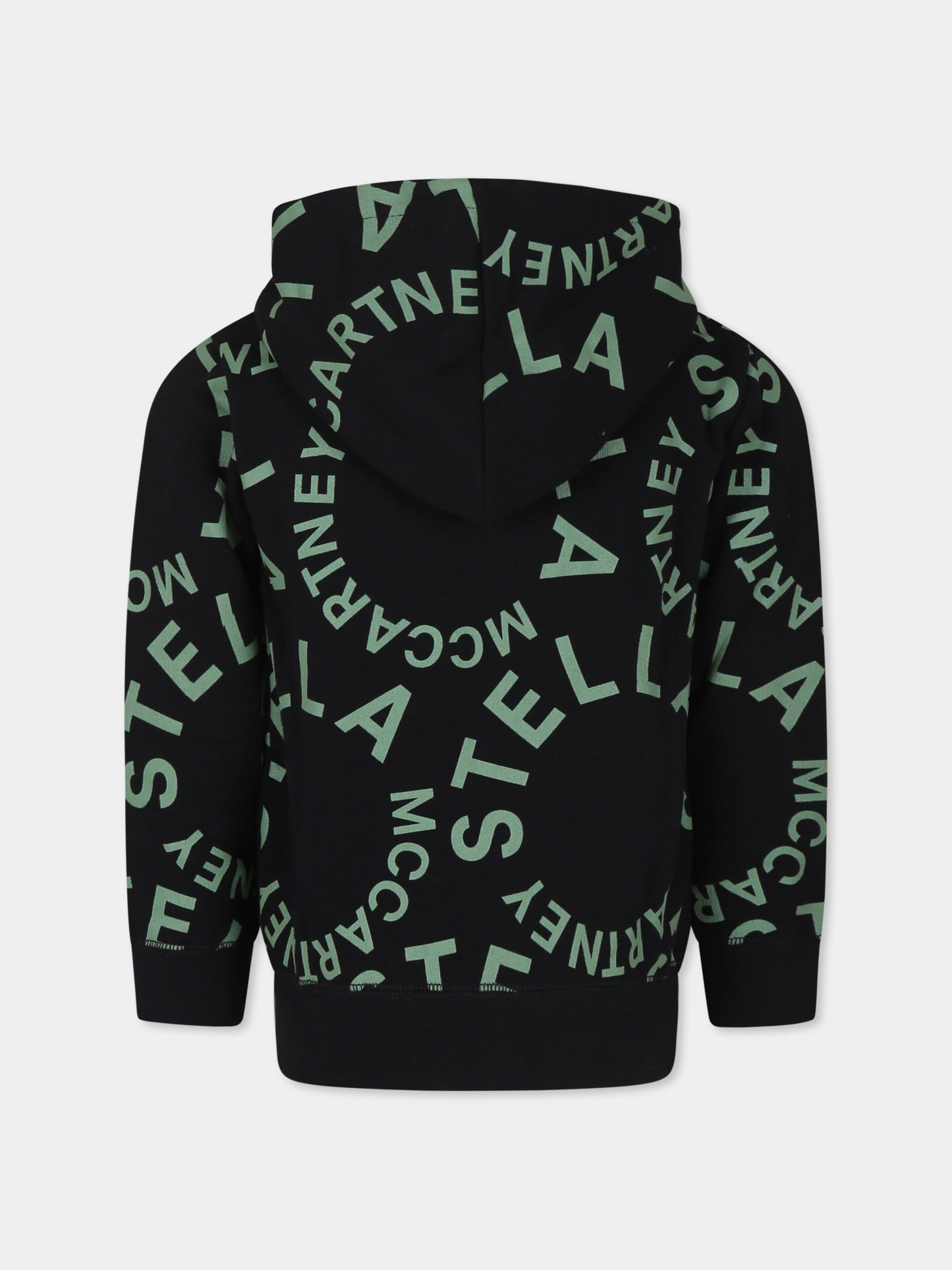 Felpa nera per bambino con logo,Stella Mccartney Kids,TT4S20 Z1391 930VE
