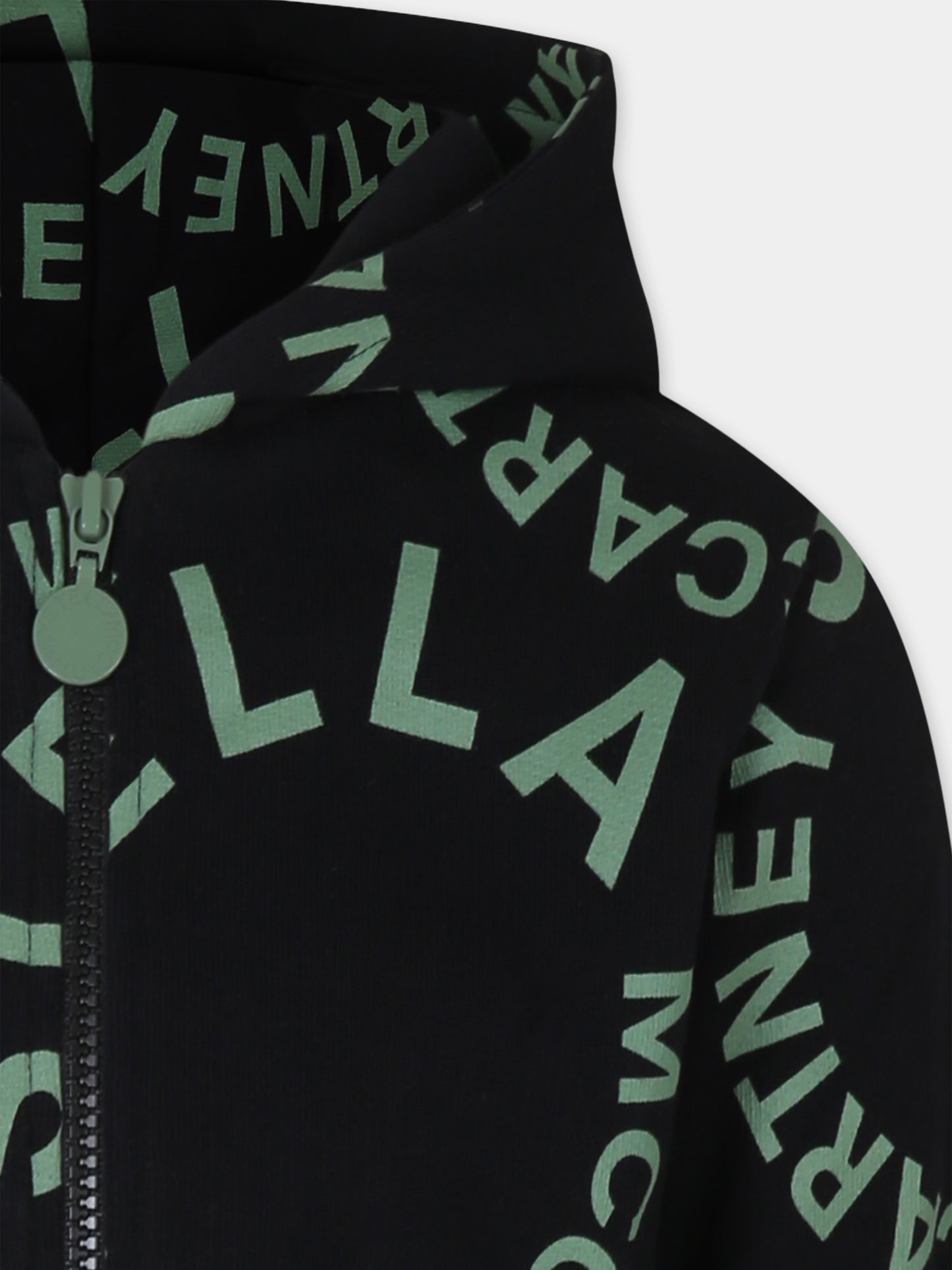 Felpa nera per bambino con logo,Stella Mccartney Kids,TT4S20 Z1391 930VE