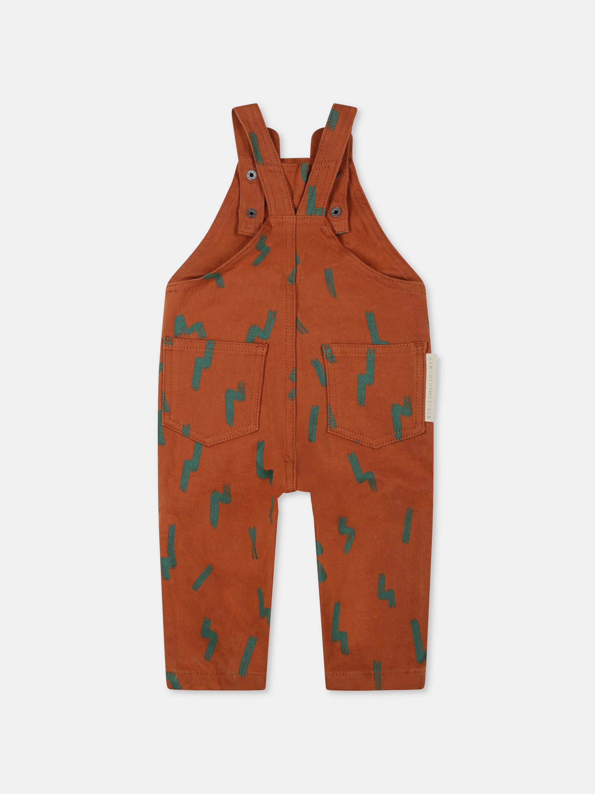 Salopette marrone per neonato con orso,Stella Mccartney Kids,TTA512 Z1481 312VE