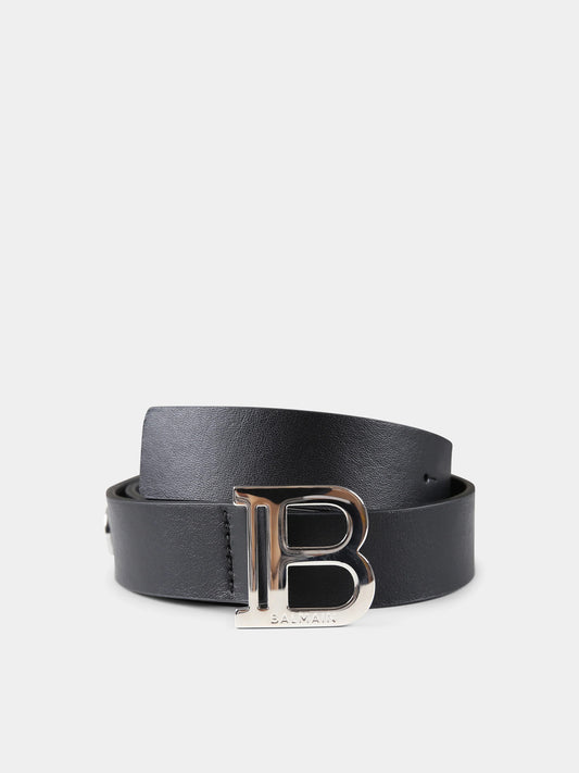Ceinture noire pour fille avec logo