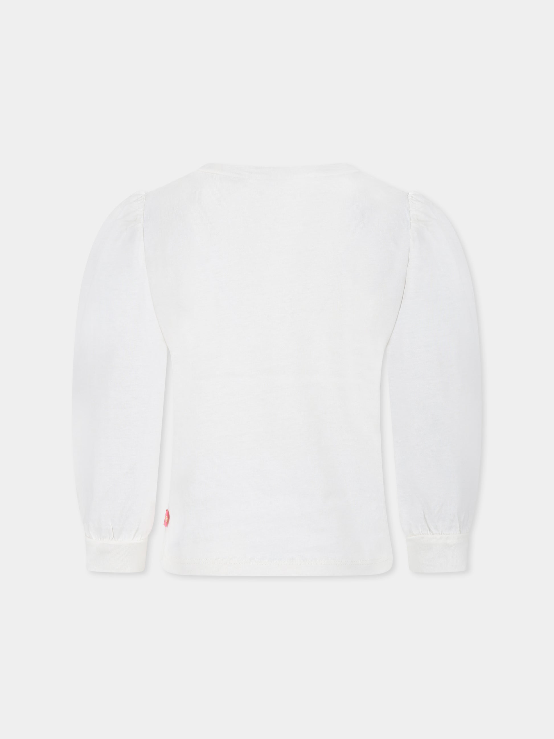 T-shirt avorio per bambina con stampa,Billieblush,U20490 121