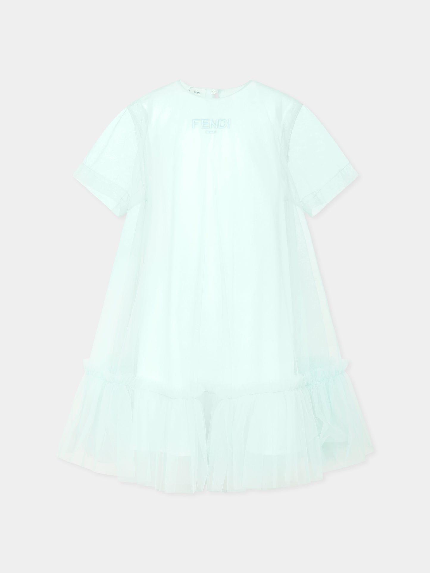 Robe verte pour fille avec logo