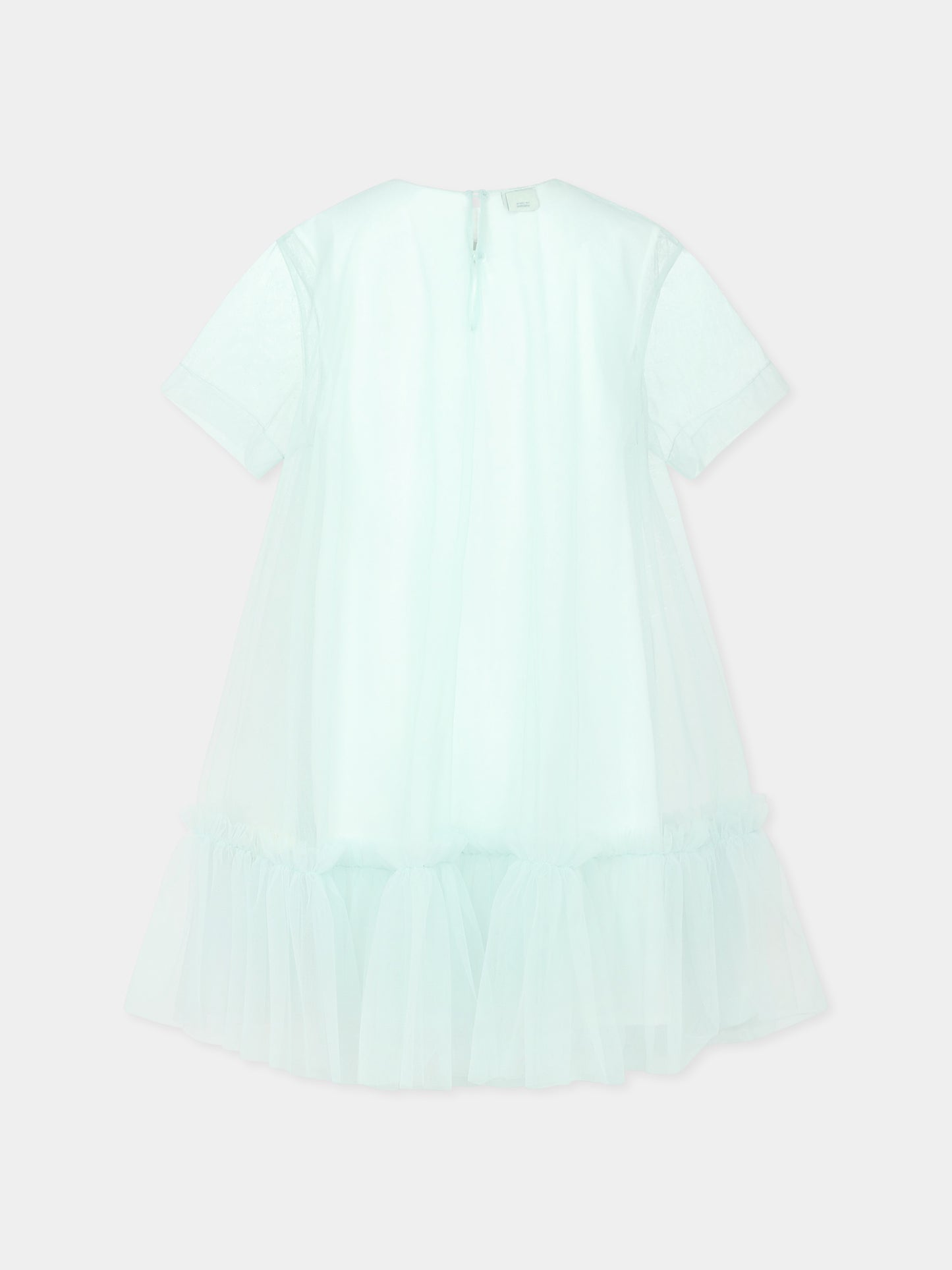Robe verte pour fille avec logo