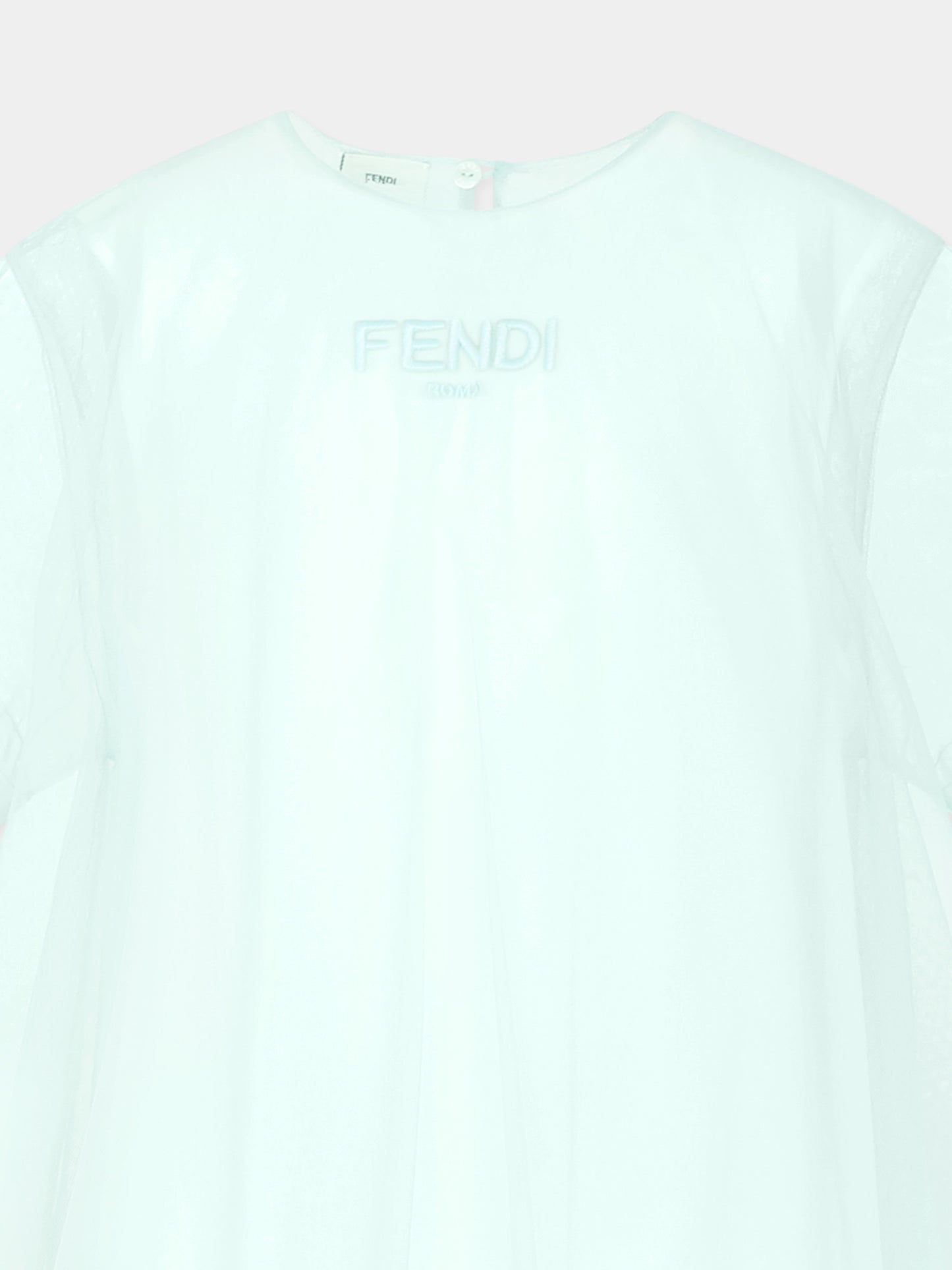Robe verte pour fille avec logo