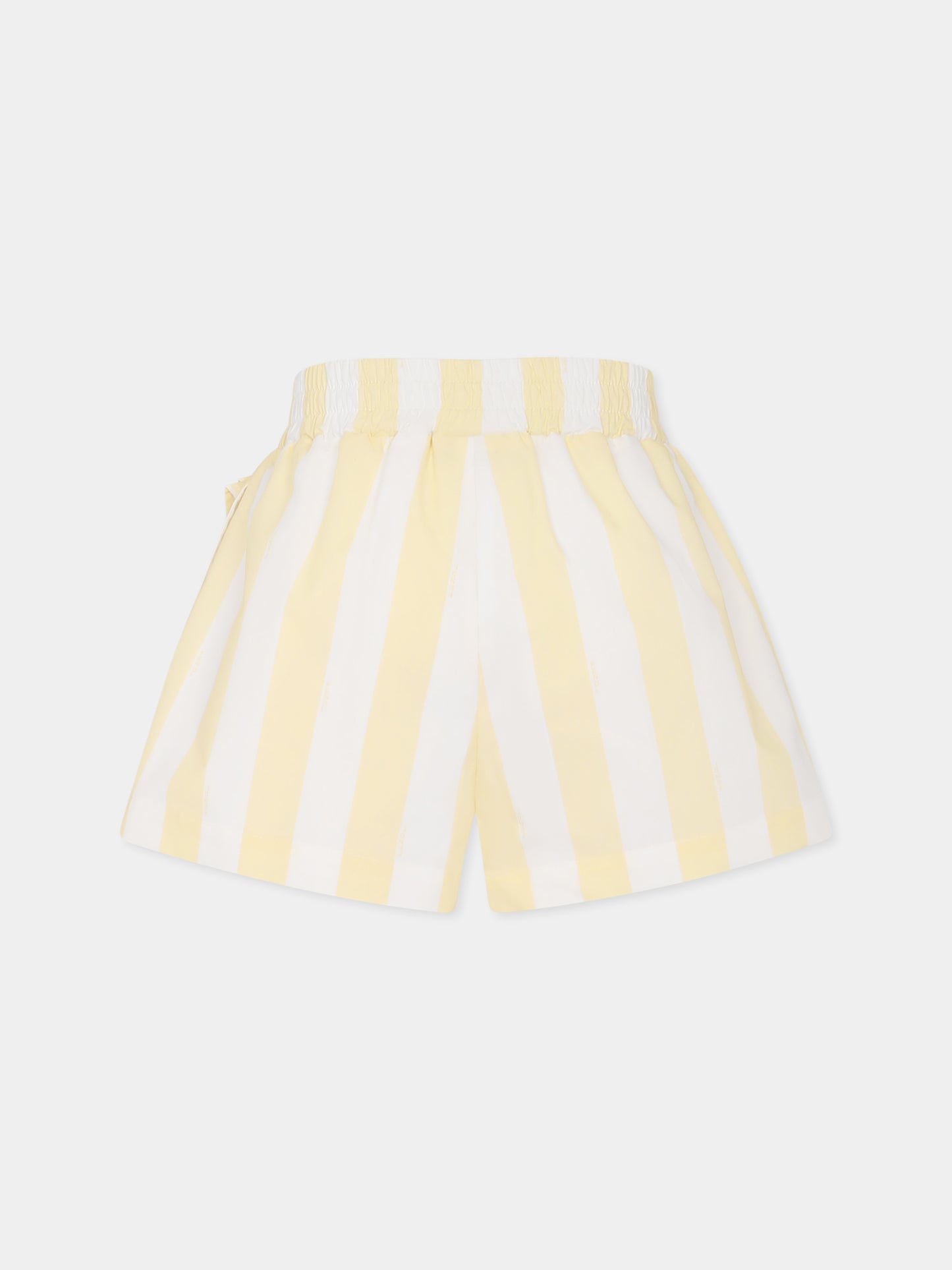 Short jaune pour fille avec imprimé péquin
