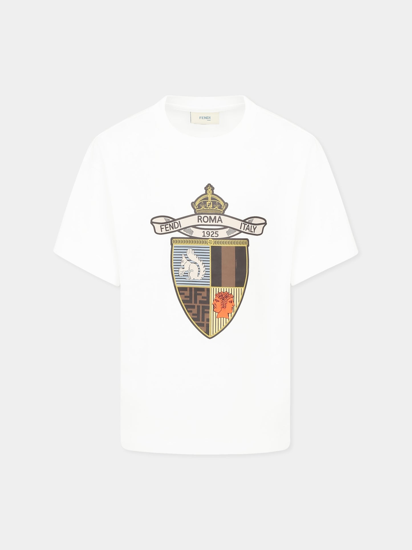 T-shirt blanc pour garçon avec emblème
