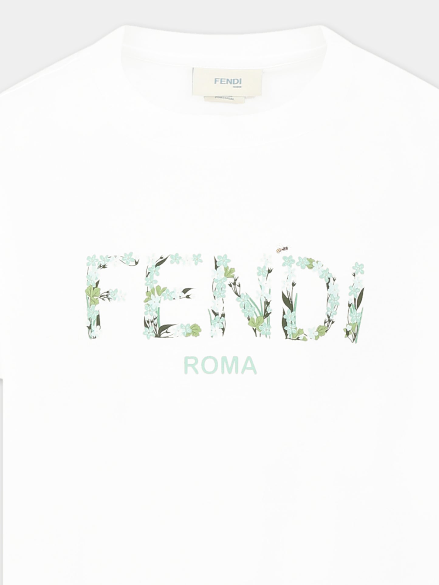 T-shirt blanc pour fille avec logo