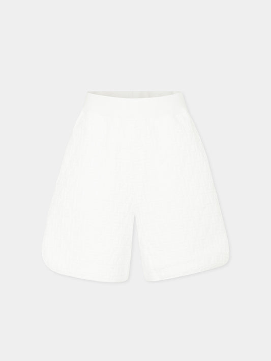 Short blanc pour garçon avec FF