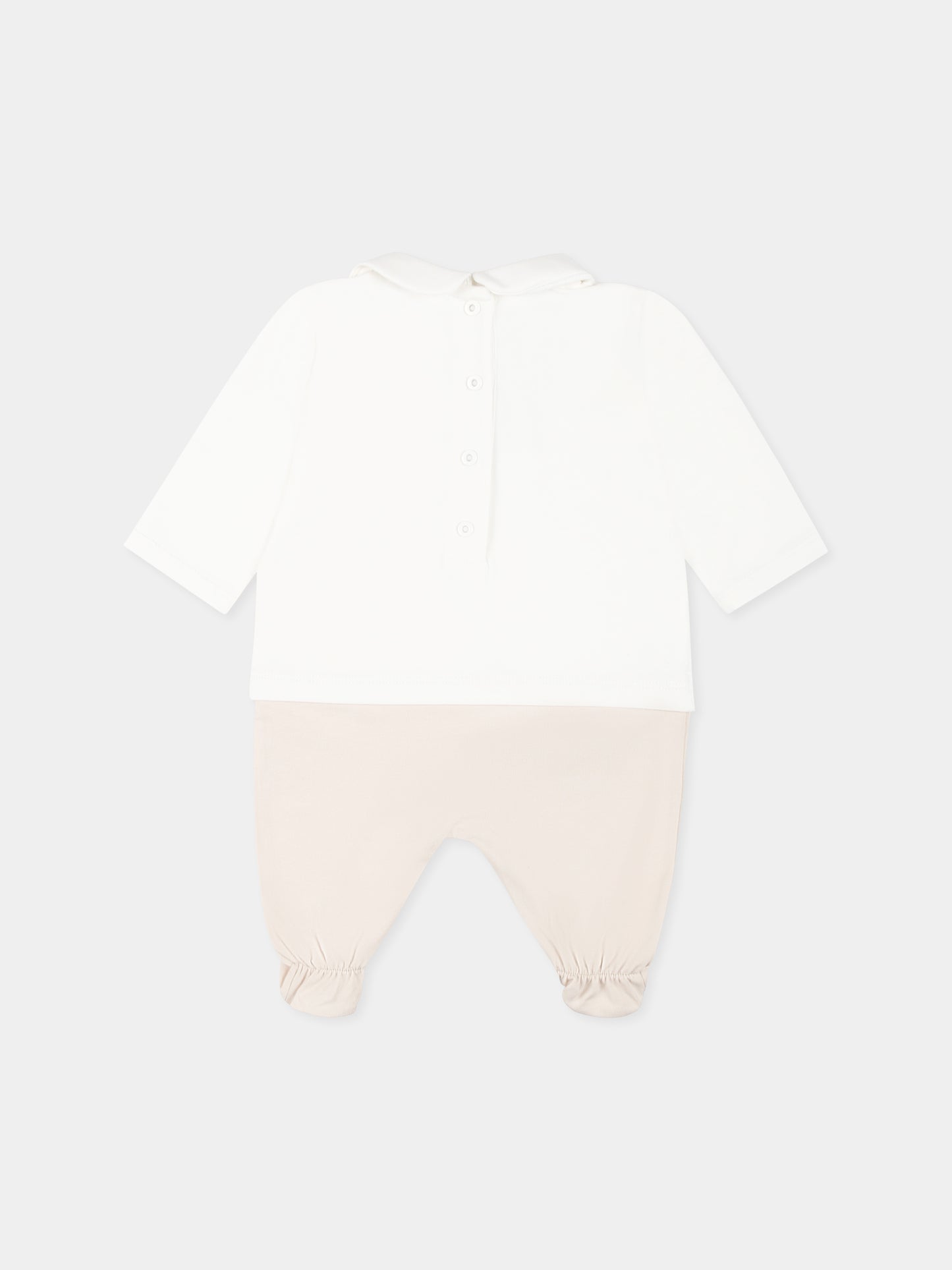 Ensemble combinaison beige pour bébé enfants avec logo