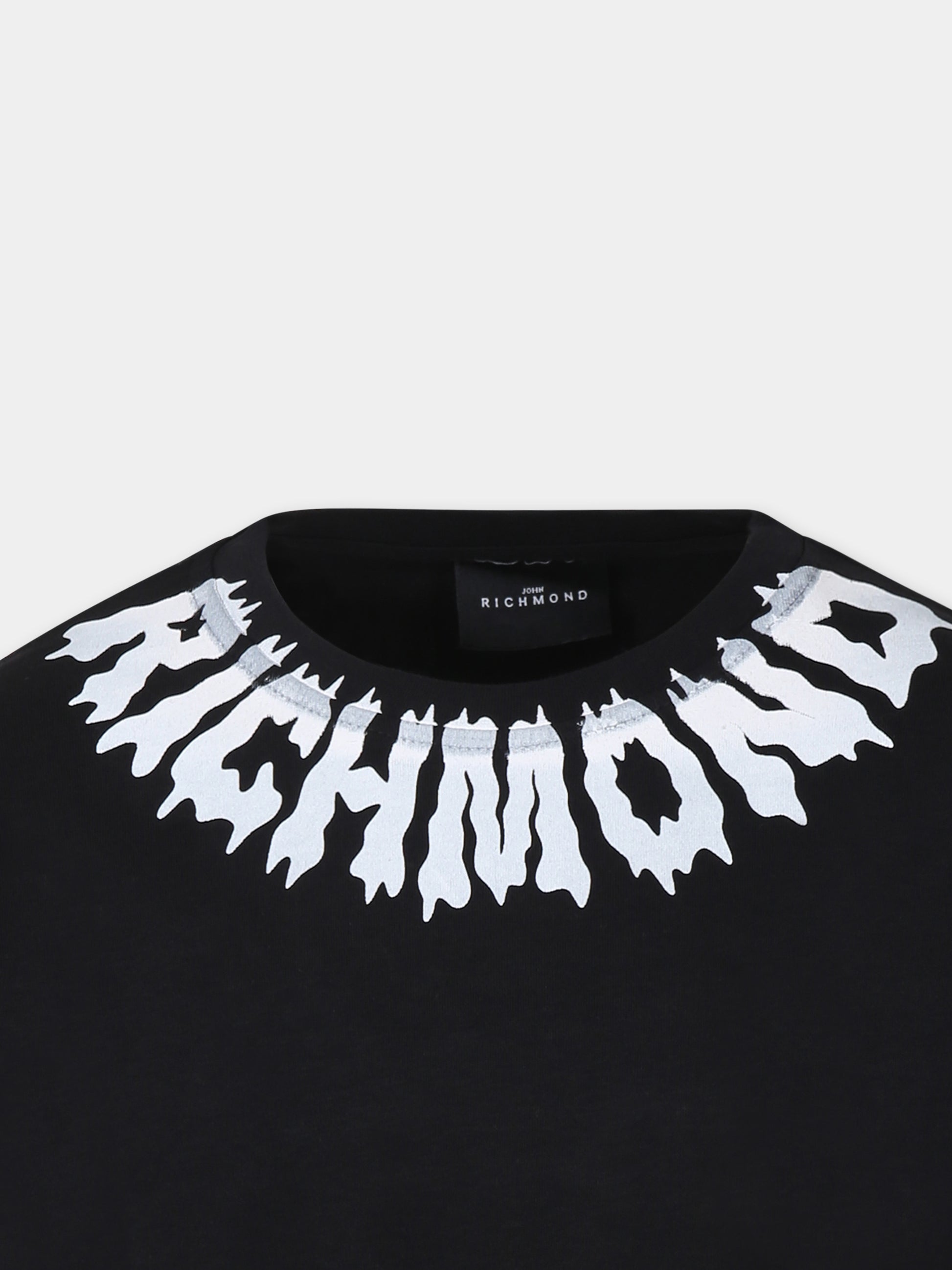 T-shirt nera per bambino con logo,Richmond,RBA24074TS BLACK