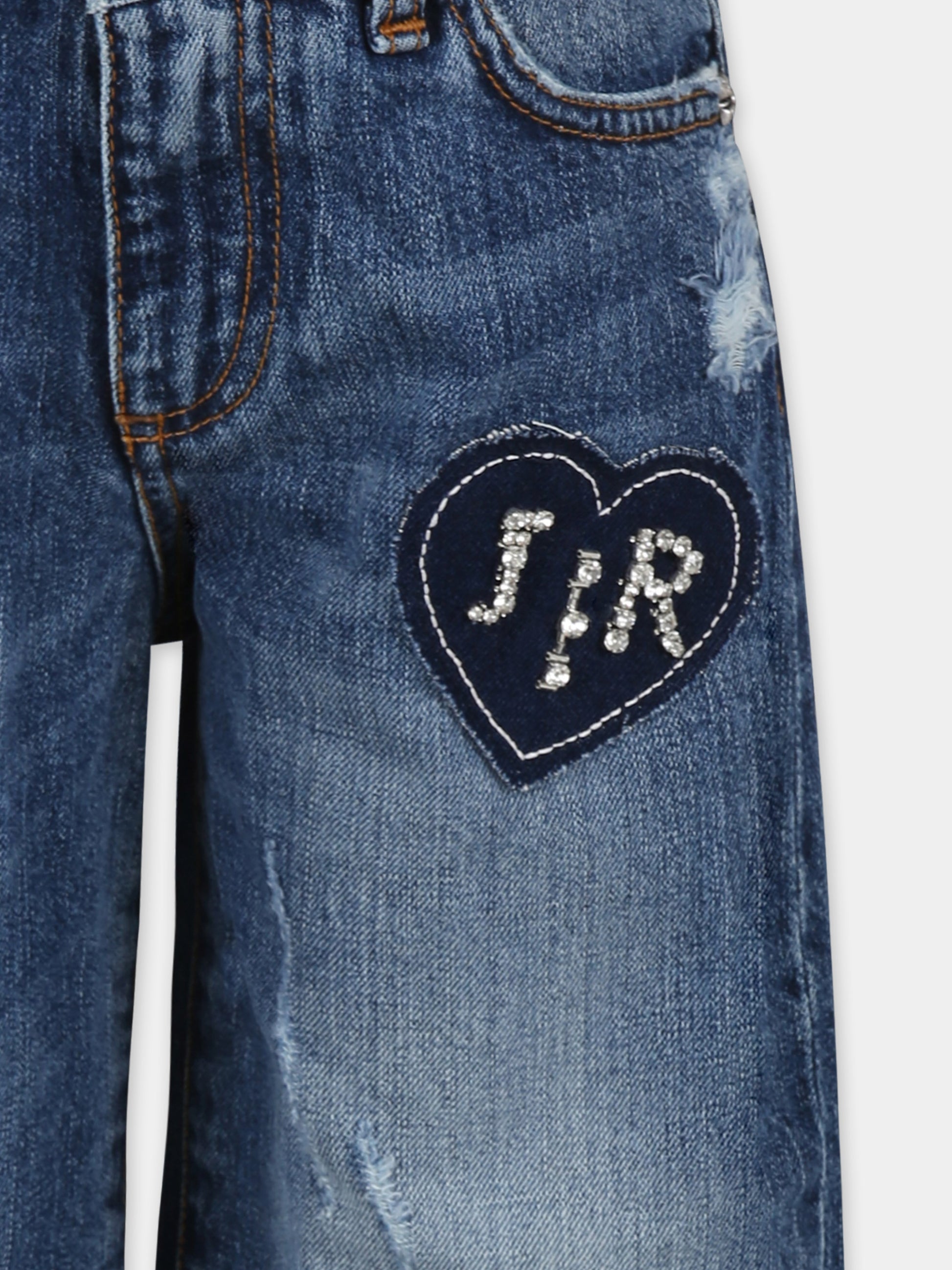 Jeans blu per bambina con logo,Richmond,RGA24126JE DENIM BLUE MEDIUM