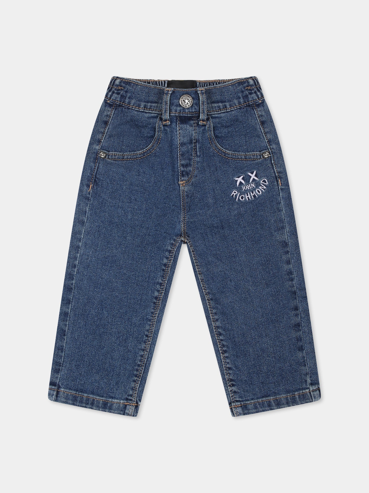 Jeans blu per neonata con logo,Richmond,RIA24014JE DENIM BLUE MEDIUM