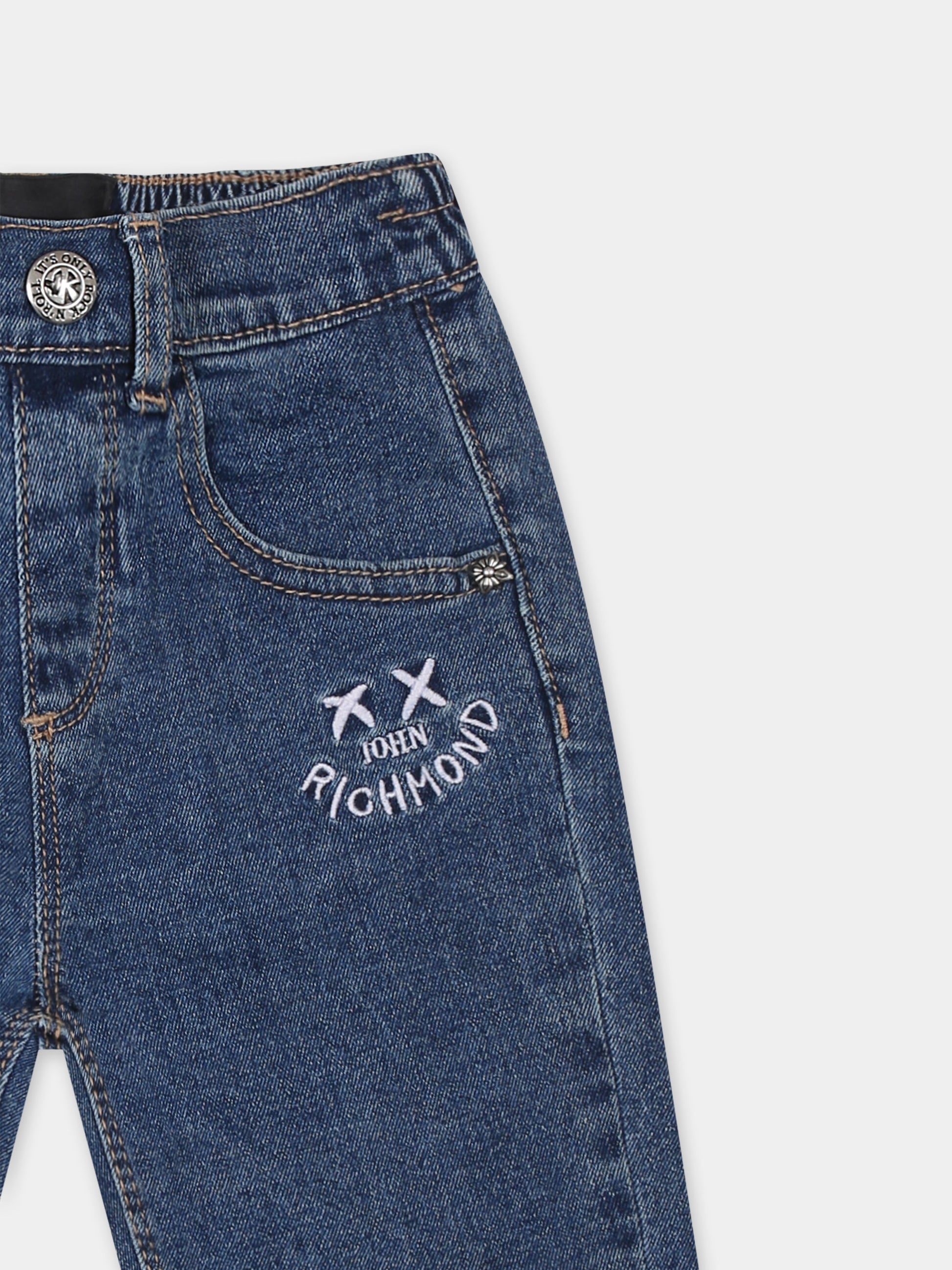 Jeans blu per neonata con logo,Richmond,RIA24014JE DENIM BLUE MEDIUM