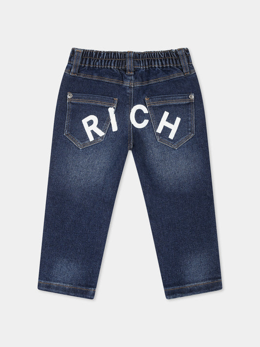 Jeans blu per neonato con logo,Richmond,RIA24029JE DENIM BLUE MEDIUM