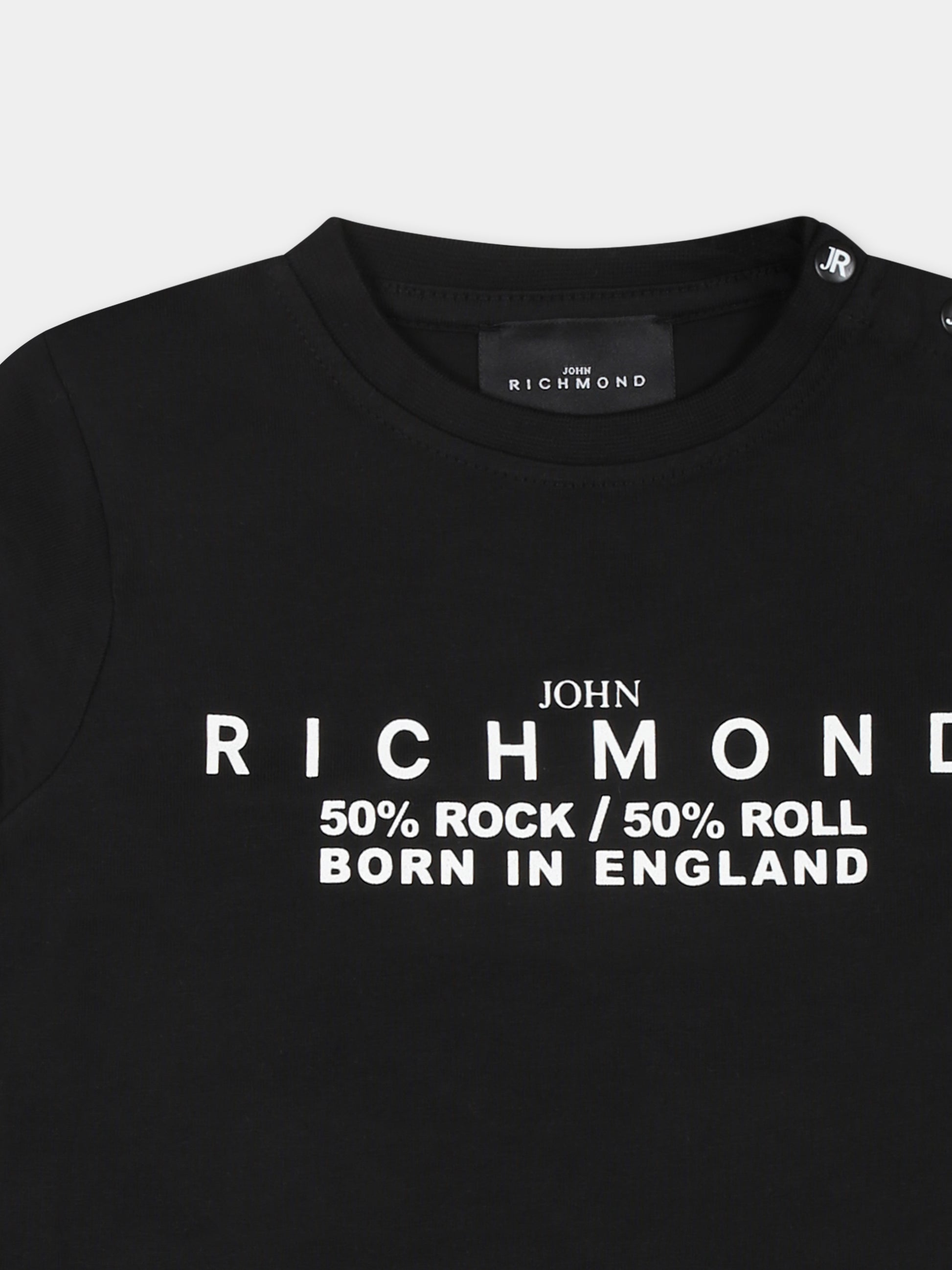 T-shirt nera per neonato con logo,Richmond,RIA24034TS BLACK