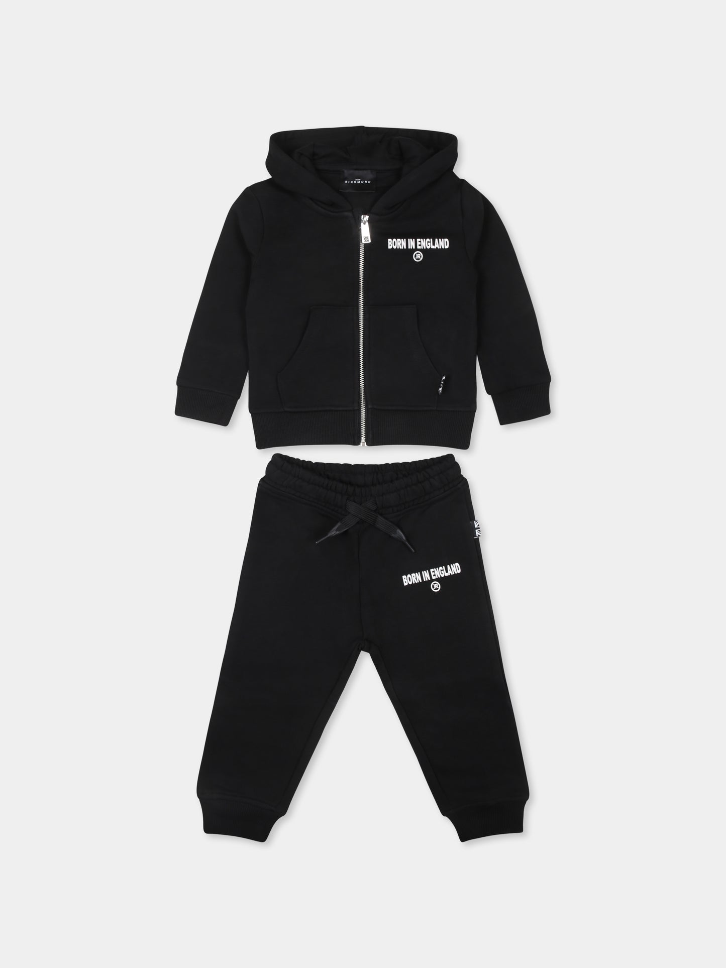 Completo nero per neonato con logo,Richmond,RIA24036CF BLACK