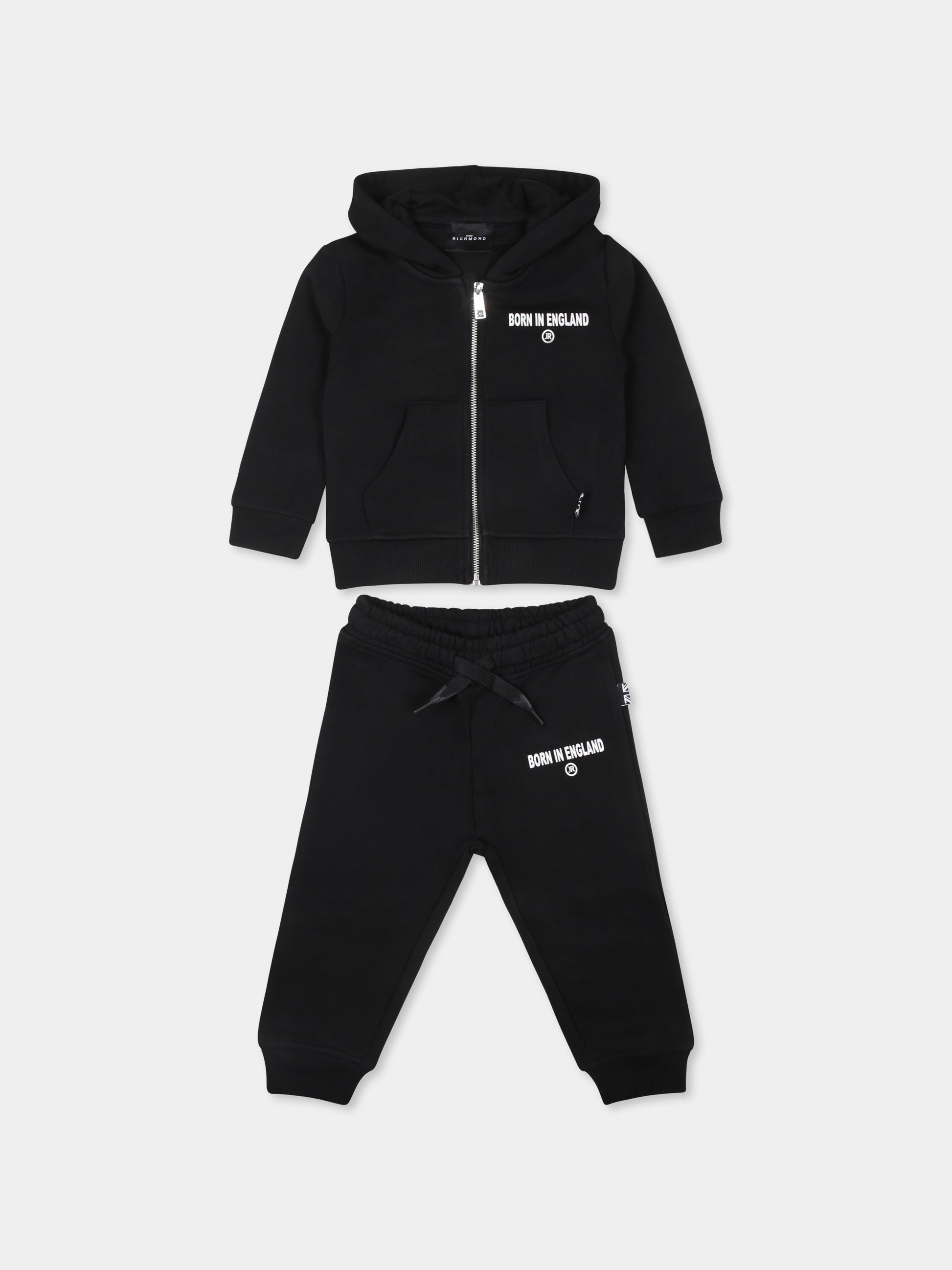 Completo nero per neonato con logo,Richmond,RIA24036CF BLACK