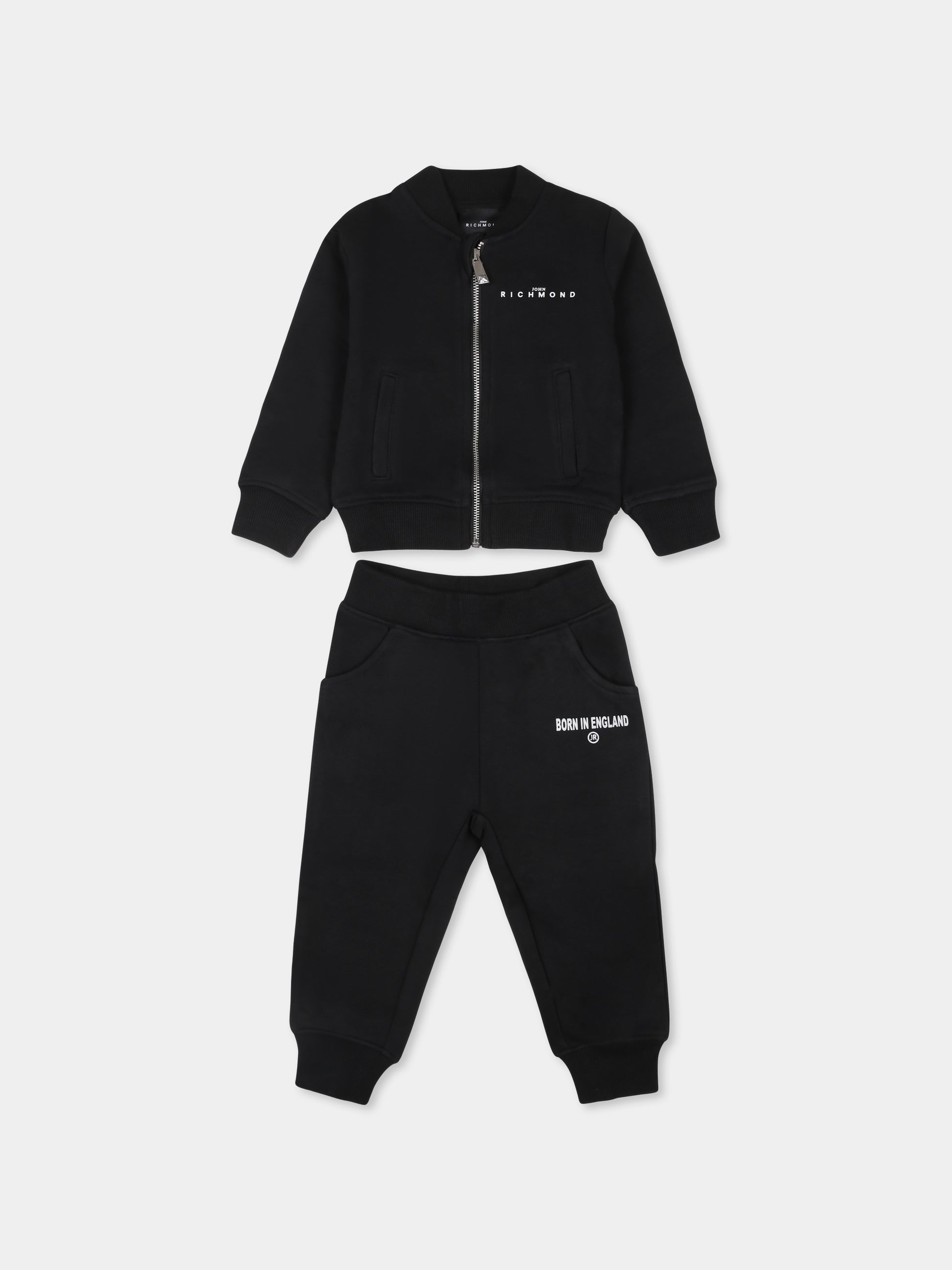 Completo nero per neonato con logo,Richmond,RIA24037CF BLACK