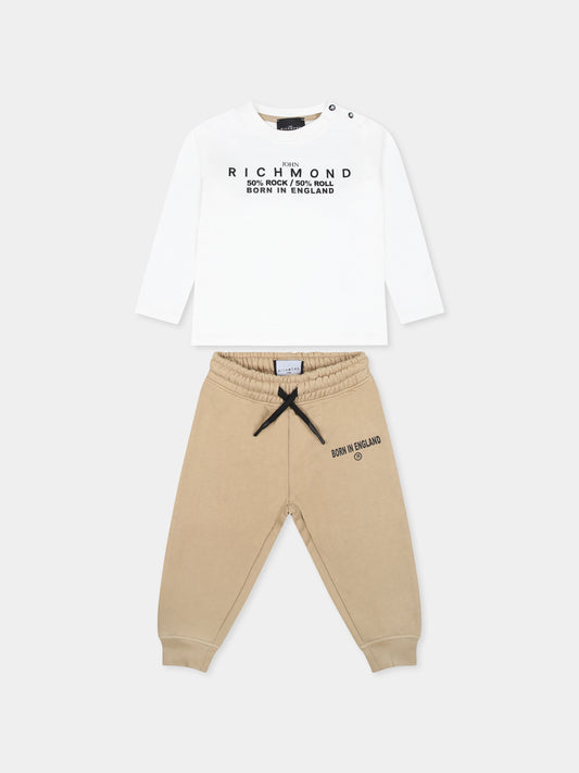 Completo bianco per neonato con logo,Richmond,RIA24075CJ