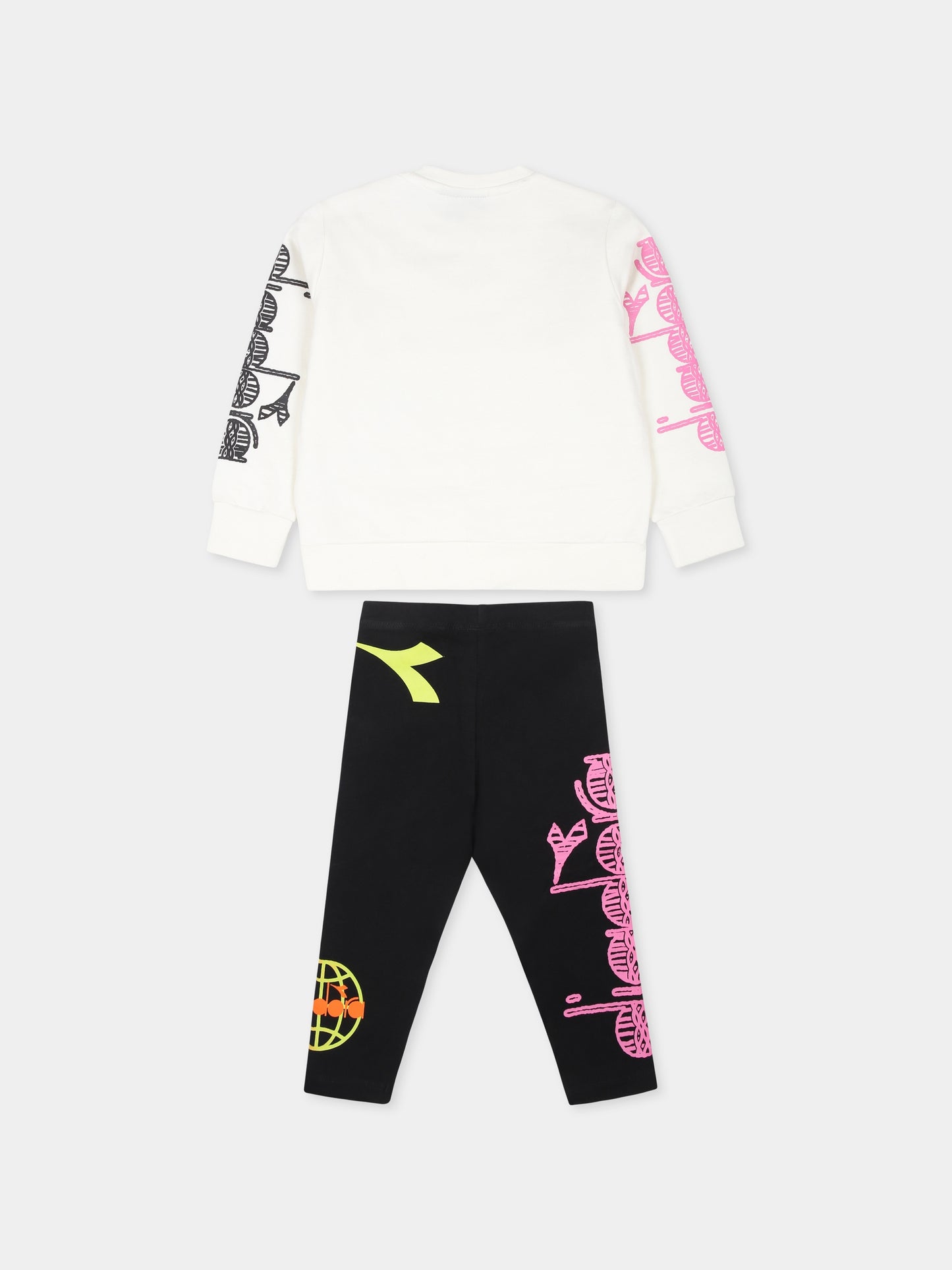 Completo avorio per neonata con logo e smile,Diadora Kids,F3DINGSL180 013/05