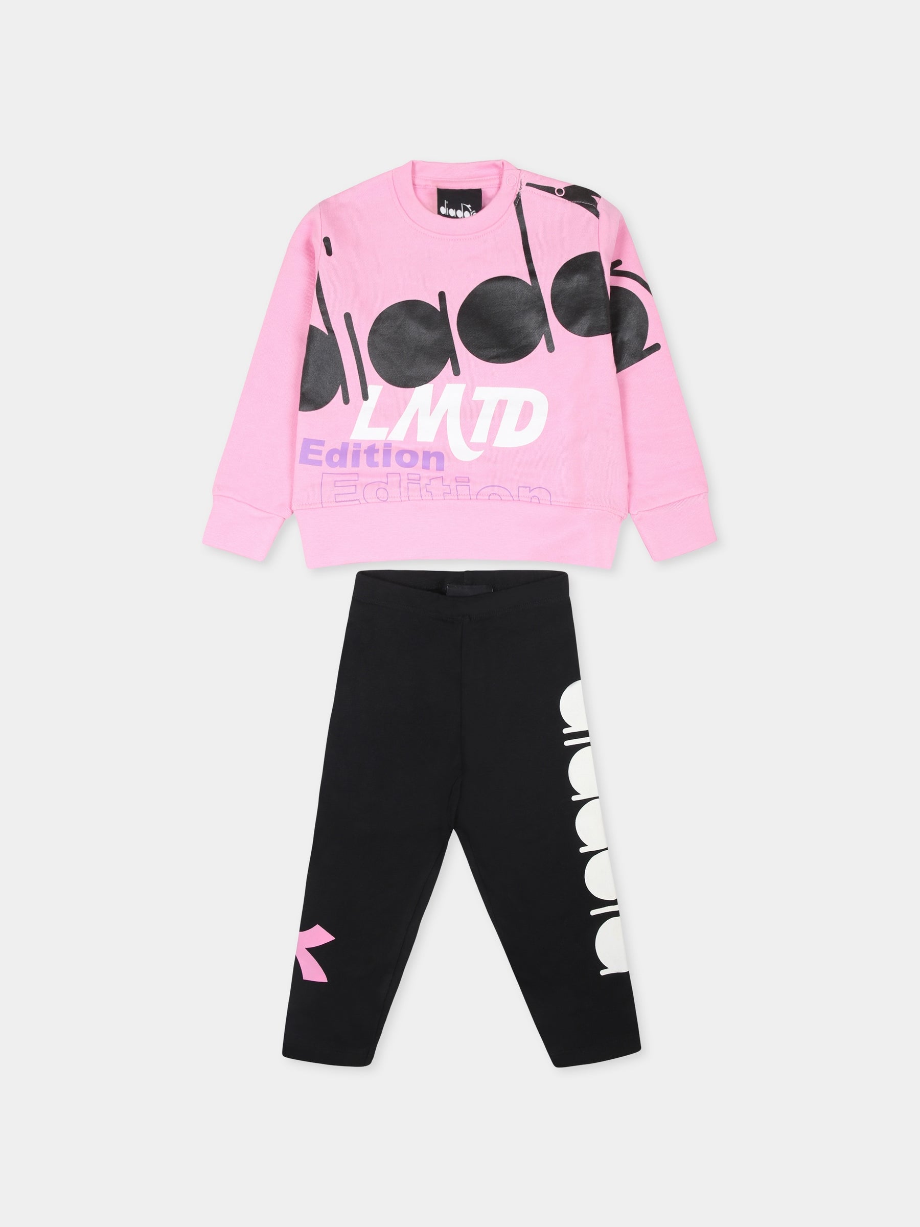 Completo rosa per neonata con logo,Diadora Kids,F3DINGSL183