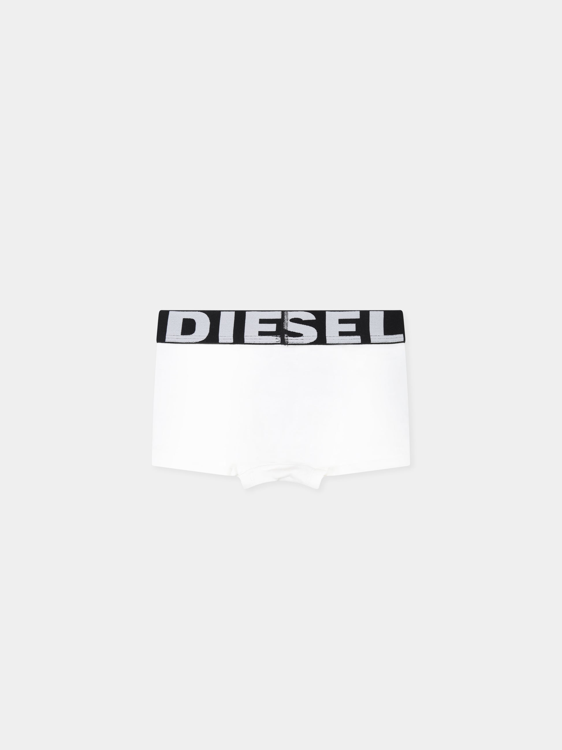 Set boxer bianco per bambino con logo,Diesel,J01911 KYAYJ K10F