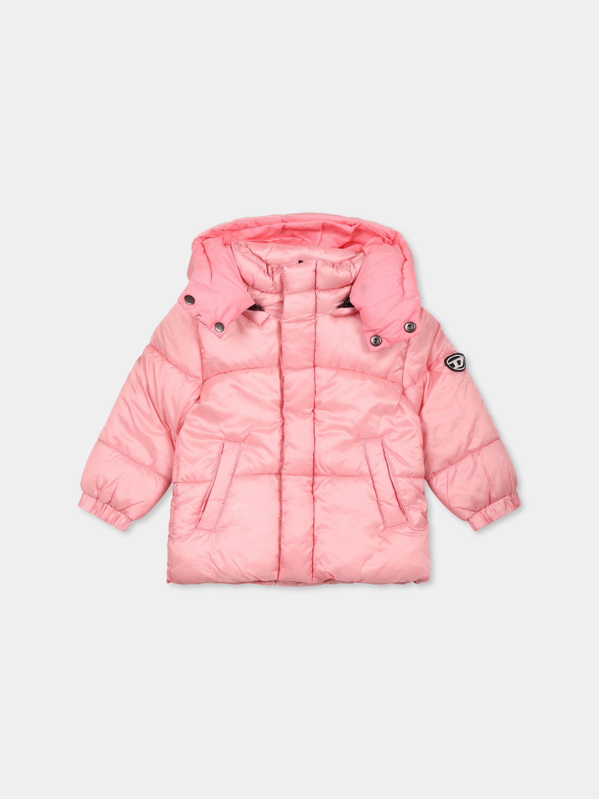 Piumino rosa  per neonata con logo,Diesel,K00588 KXBND K325