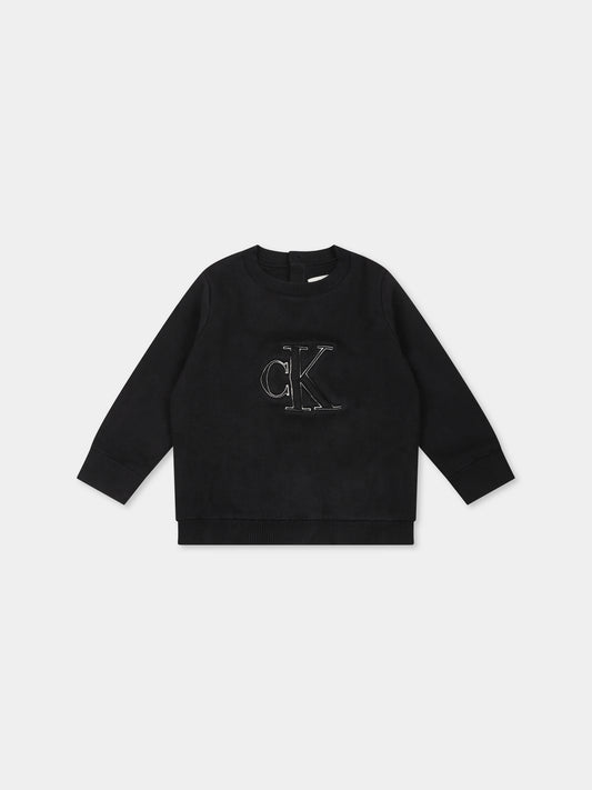 Maglione nero per neonati con monogramma,Calvin Klein Kids,IN0IN00234 BEH