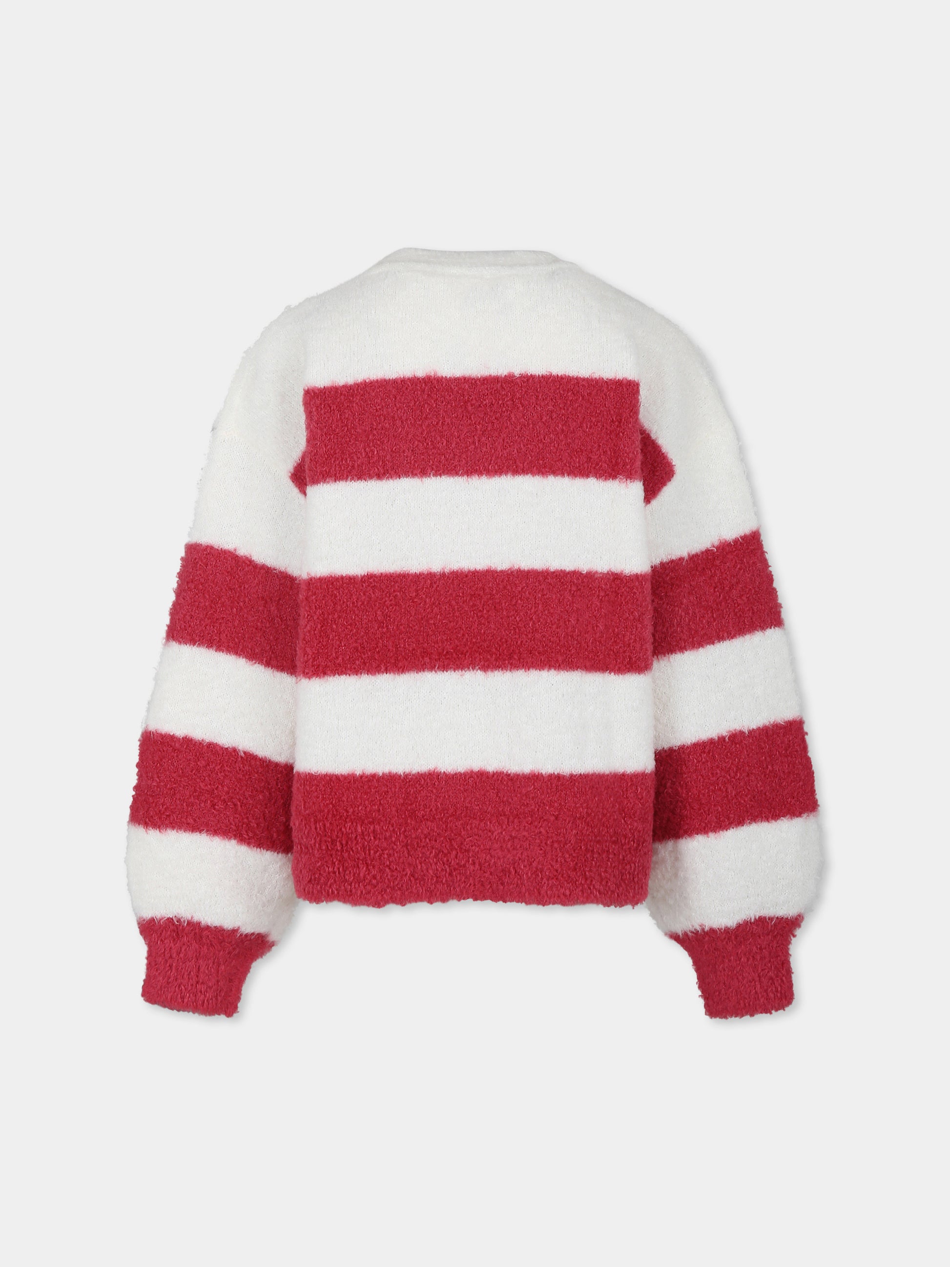 Maglione avorio per bambina con bandierina,Tommy Hilfiger Junior,KG0KG08368 XI0