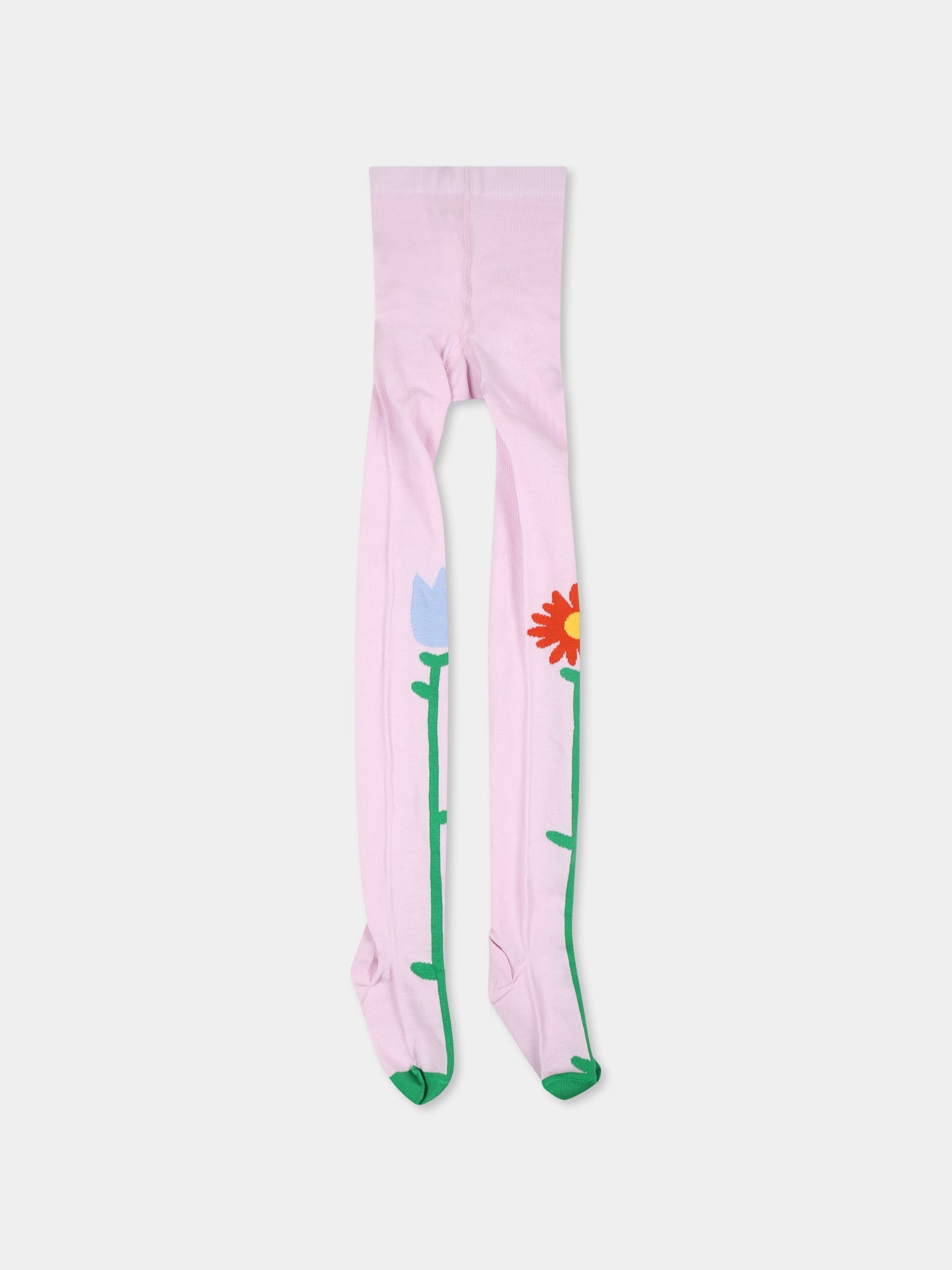 Collant rosa per bambina con fiori,Stella Mccartney Kids,TV0A10 Z0794 540