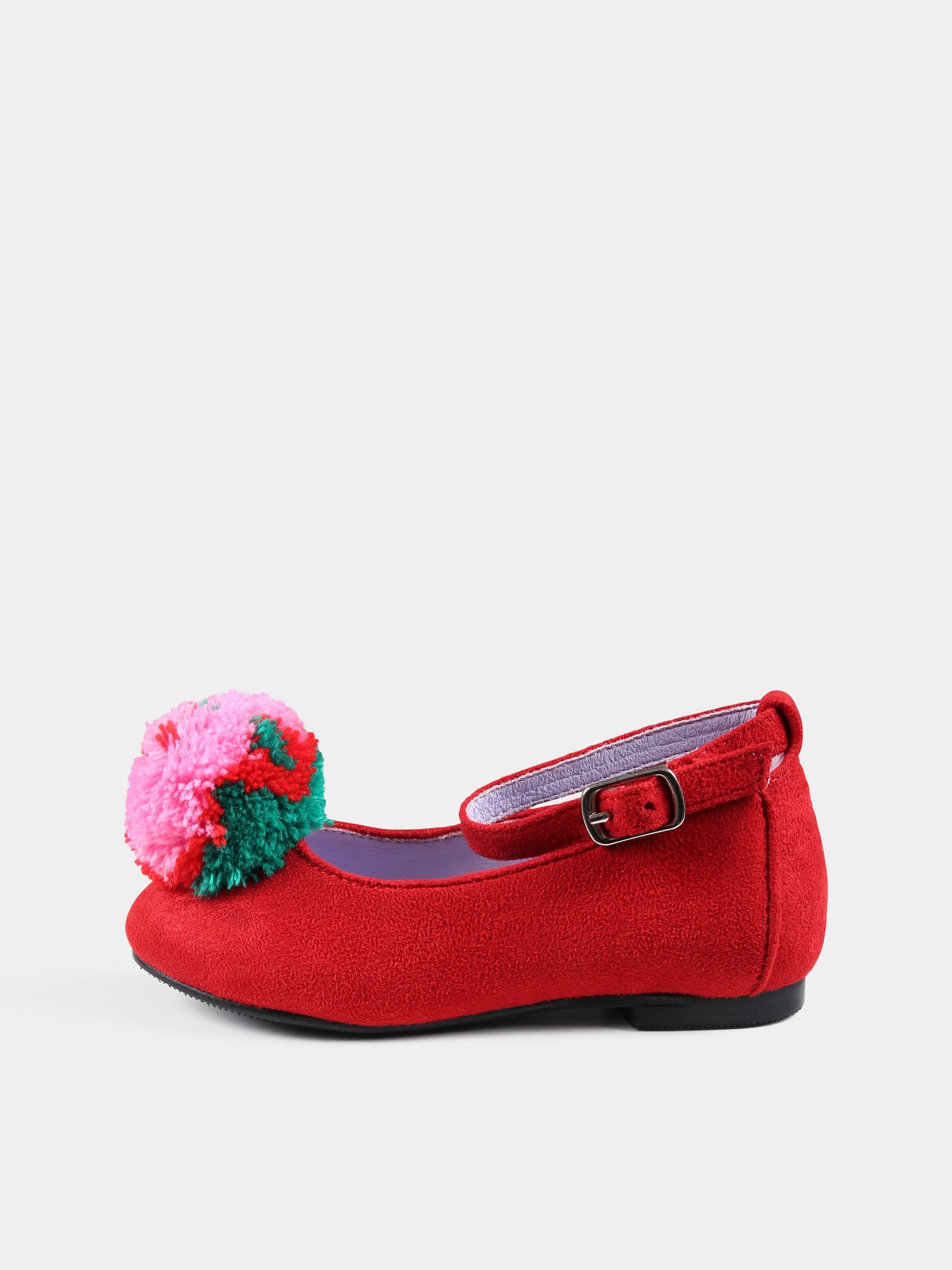 Ballerine rosse per bambina con pompon,Stella Mccartney Kids,TV0E16 Z2467 411