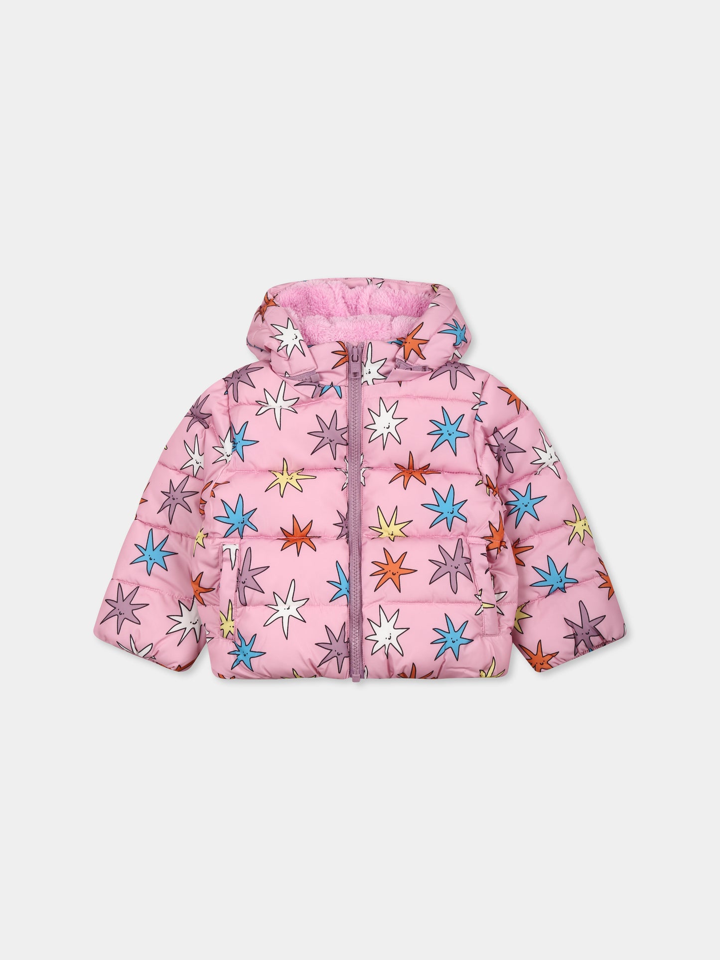 Piumino rosa per neonata con stelle all over,Stella Mccartney Kids,TV2007 Z2259 50GMC