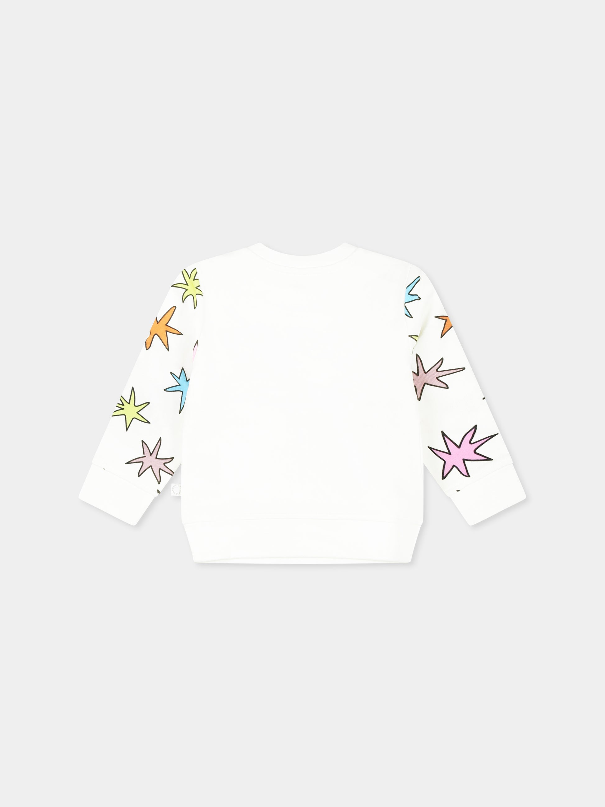 Felpa avorio per neonata con stelle,Stella Mccartney Kids,TV4120 Z0453 101