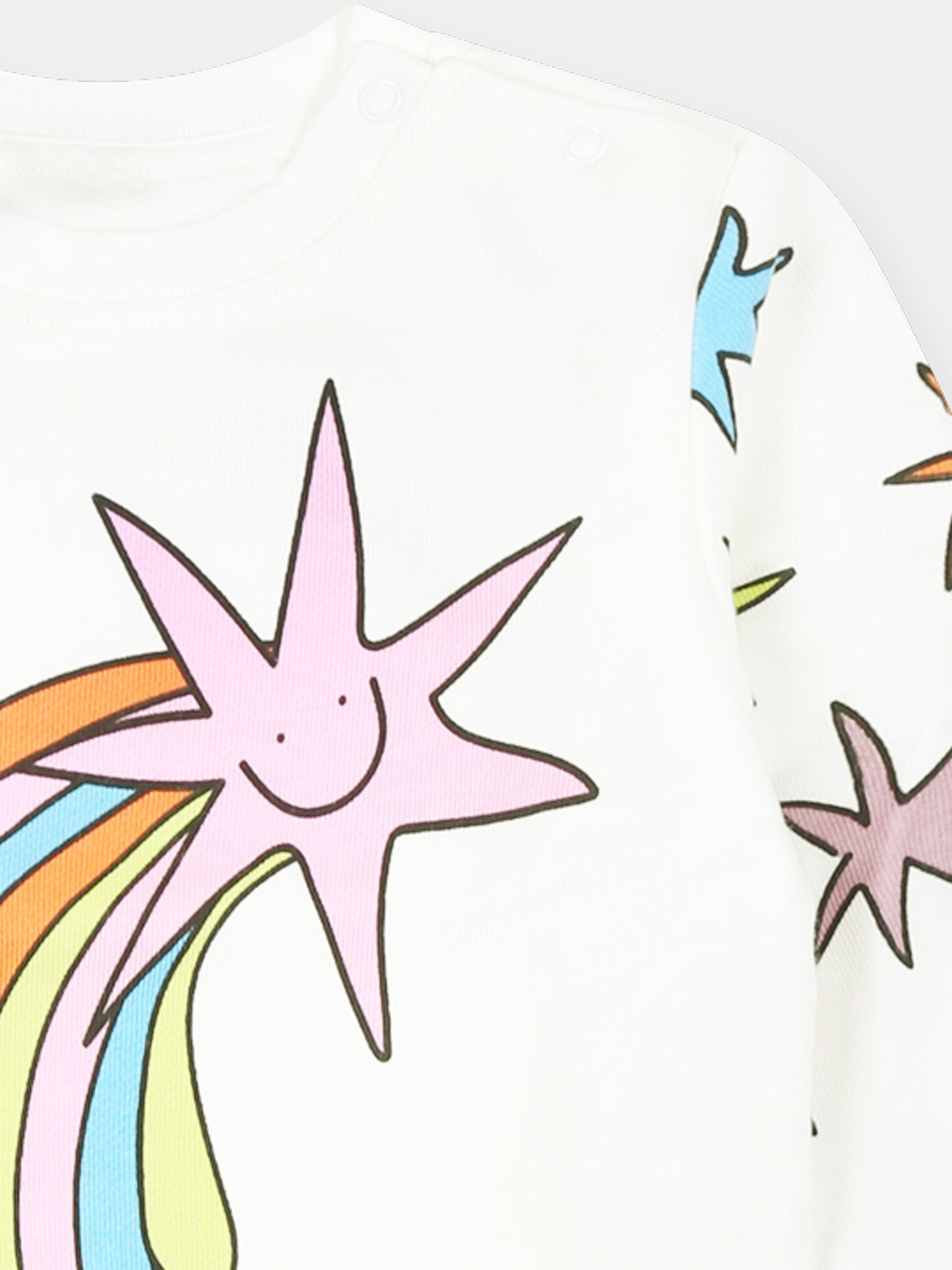 Felpa avorio per neonata con stelle,Stella Mccartney Kids,TV4120 Z0453 101