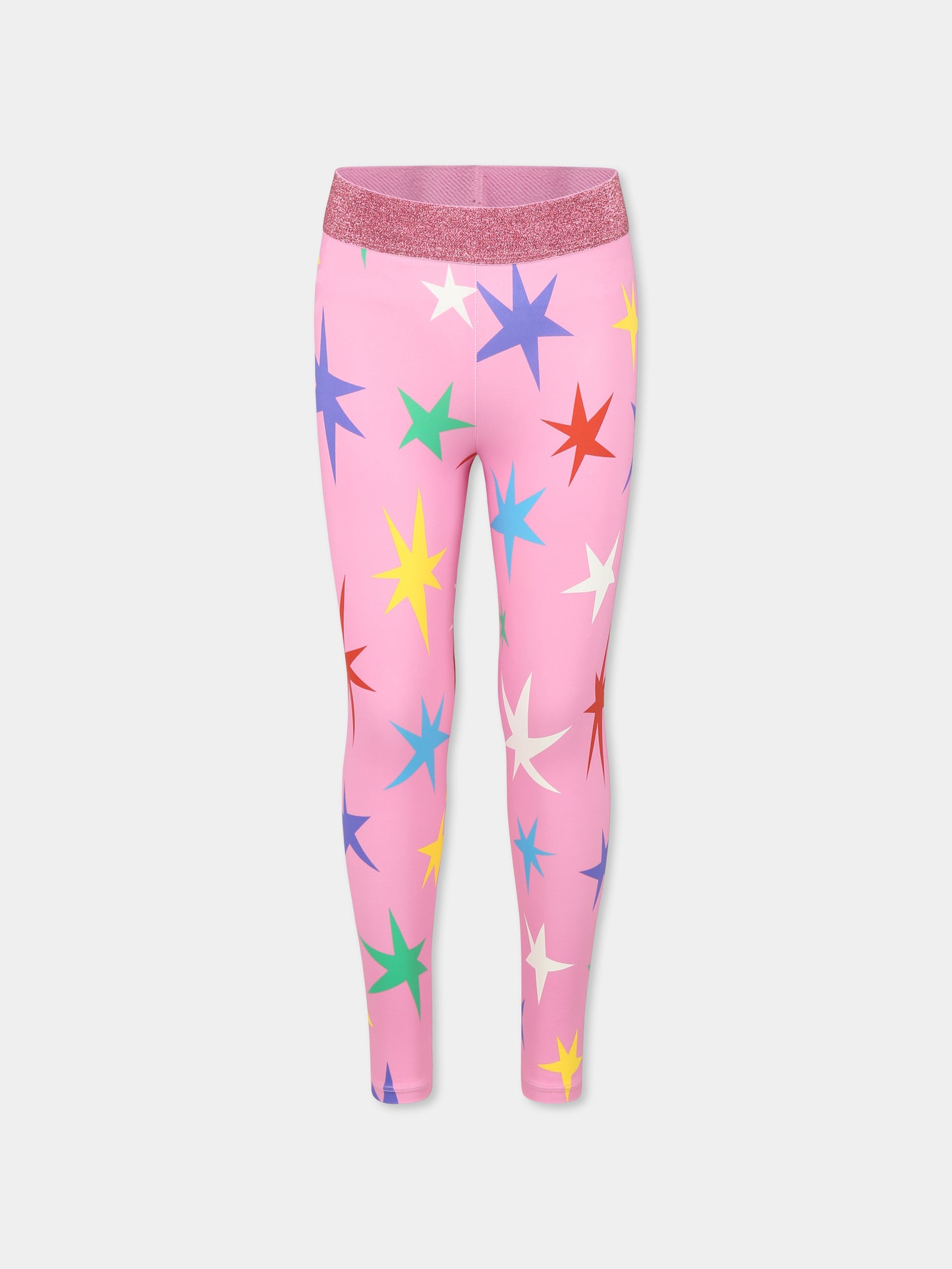 Leggings rosa per bambina con stelle all over,Stella Mccartney Kids,TV6C00 Z2026 547MC