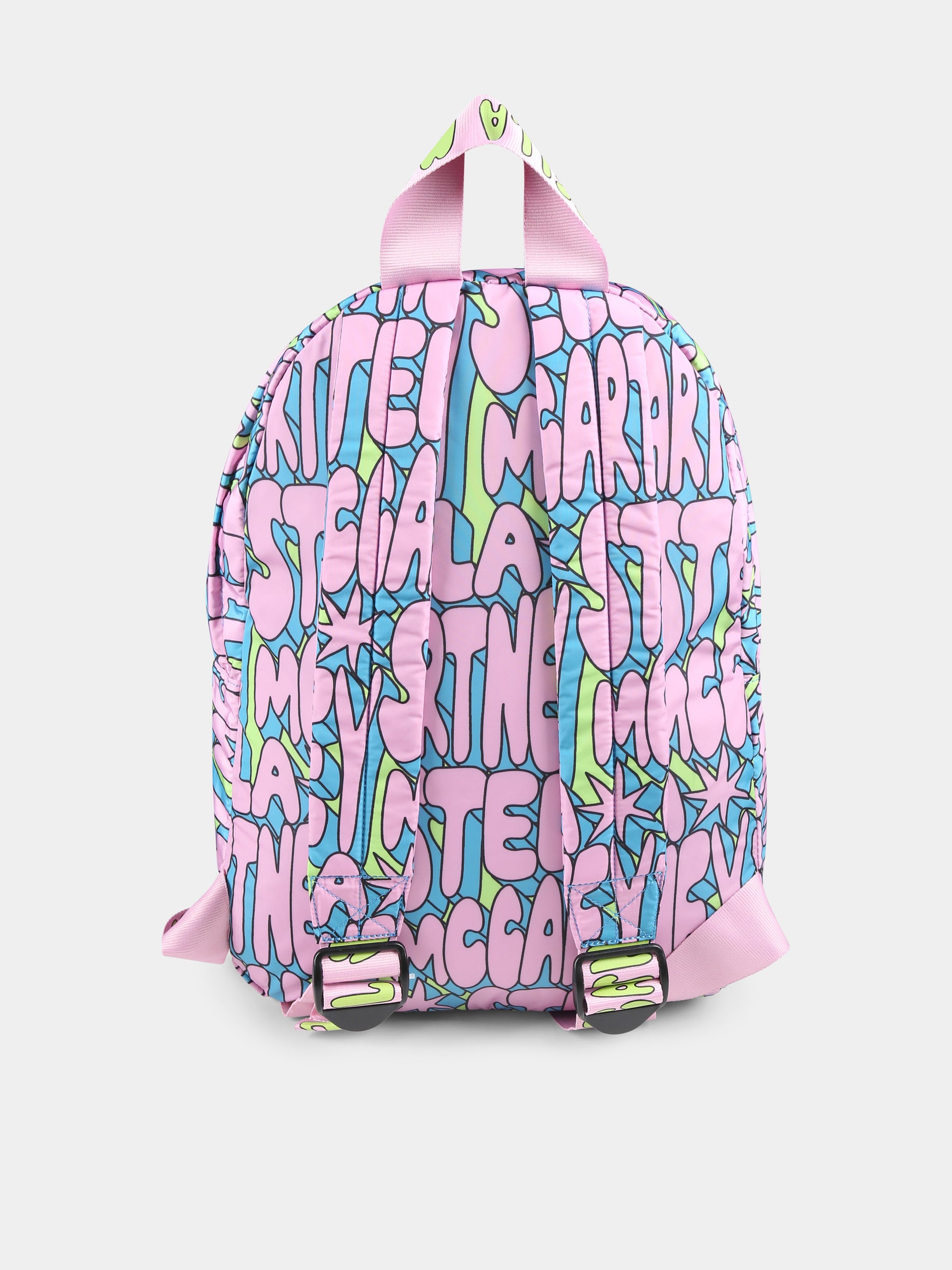 Zaino multicolor per bambina con logo all-over,Stella Mccartney Kids,TV0A98 Z2053 999MC