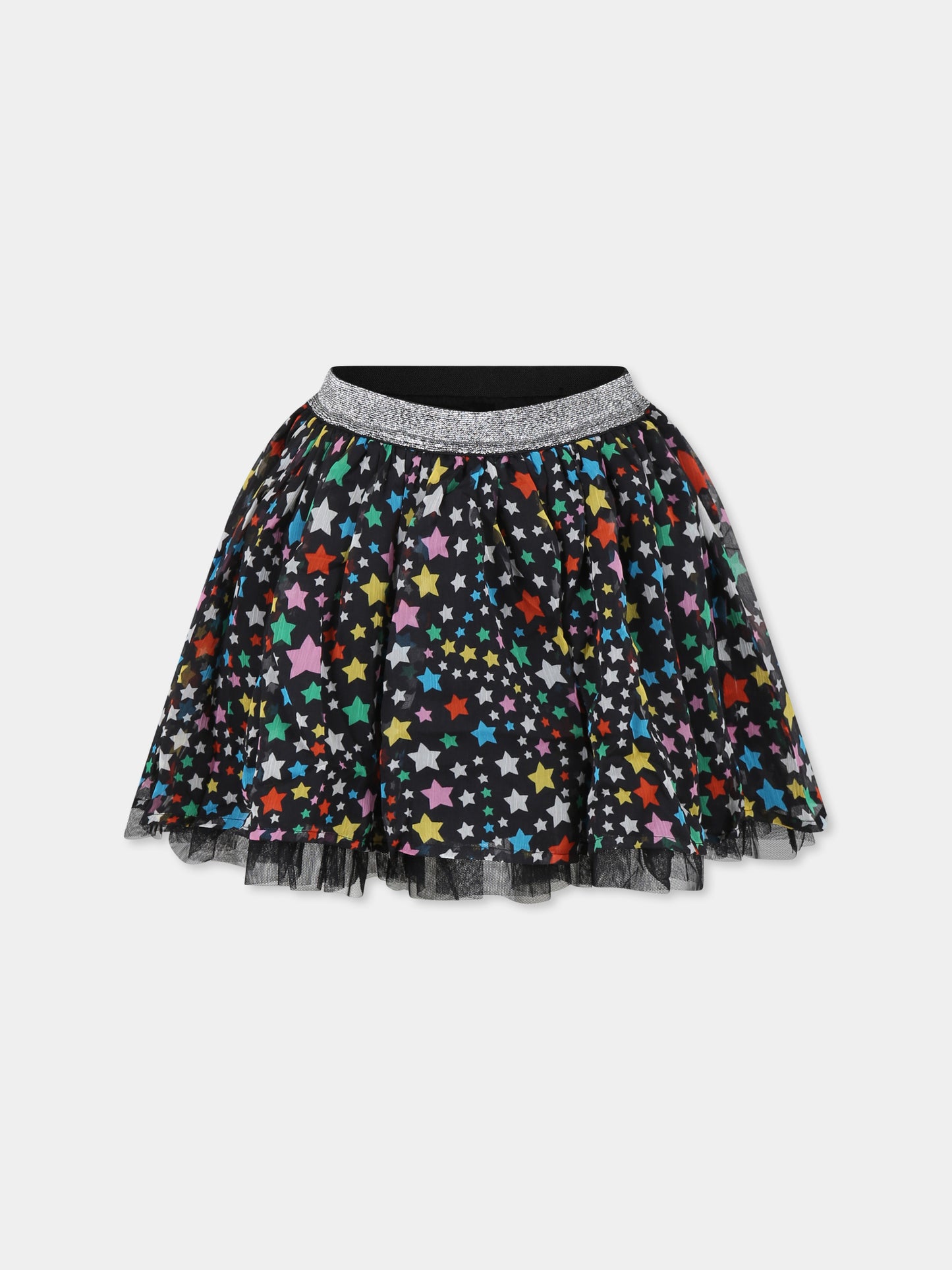 Gonna nera per bambina con stelle all over,Stella Mccartney Kids,TV7B21 Z2069 930MC