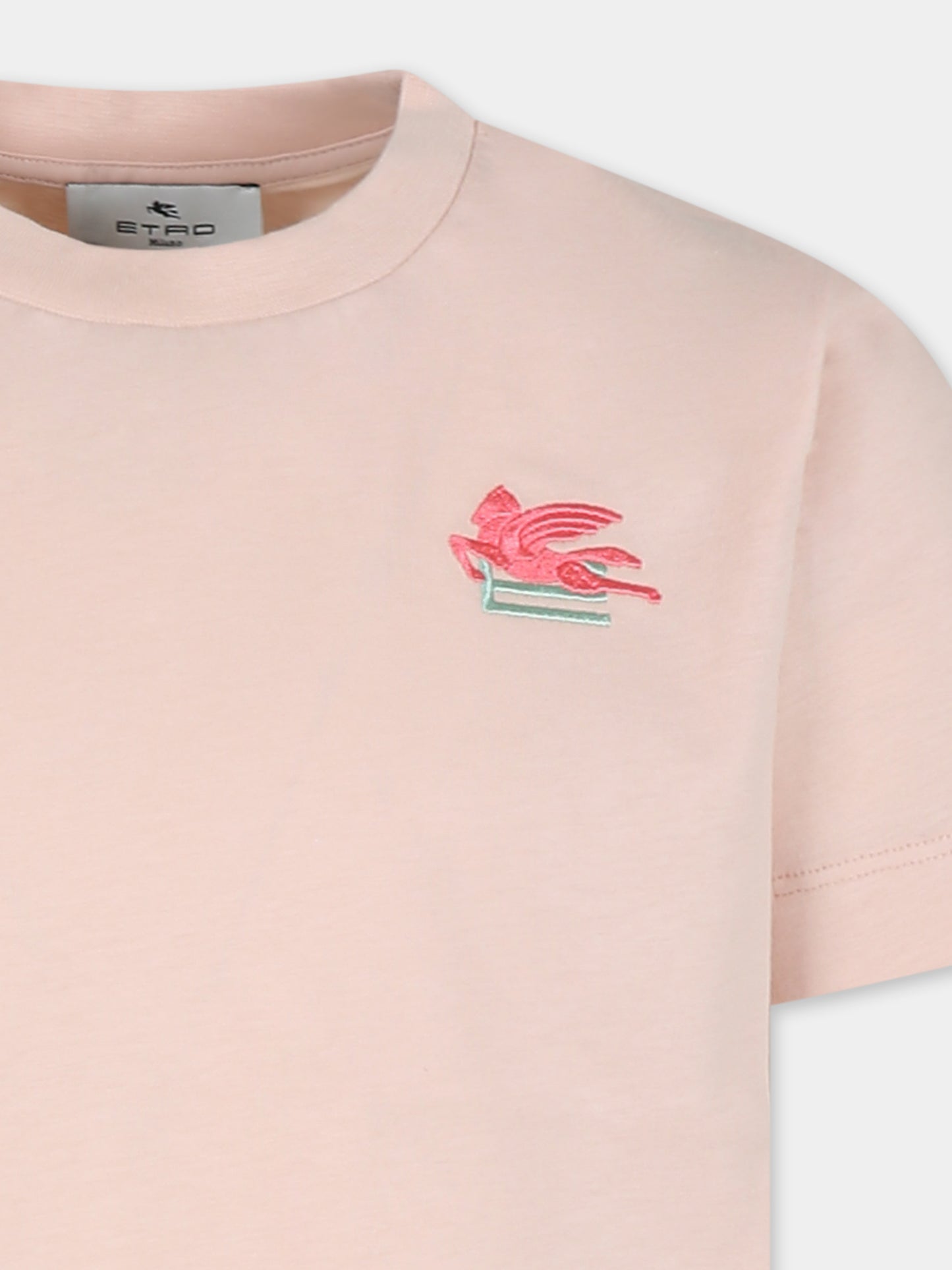 T-shirt rosa per bambina con Pegaso,Etro,GV8A61 Z2081 541