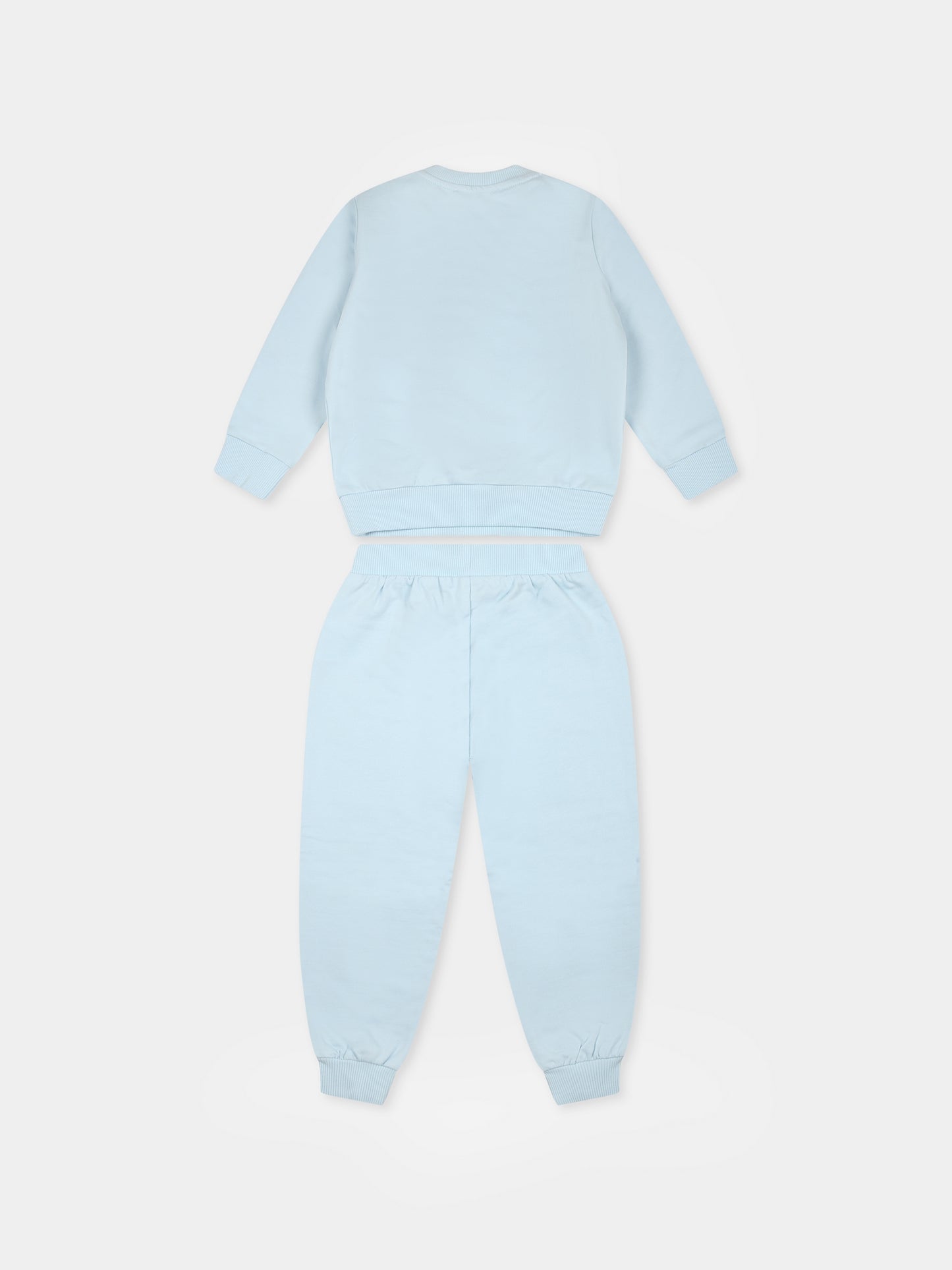 Completo celeste per neonati con due Teddy Bears,Moschino Kids,M6K02P LCA14 40304