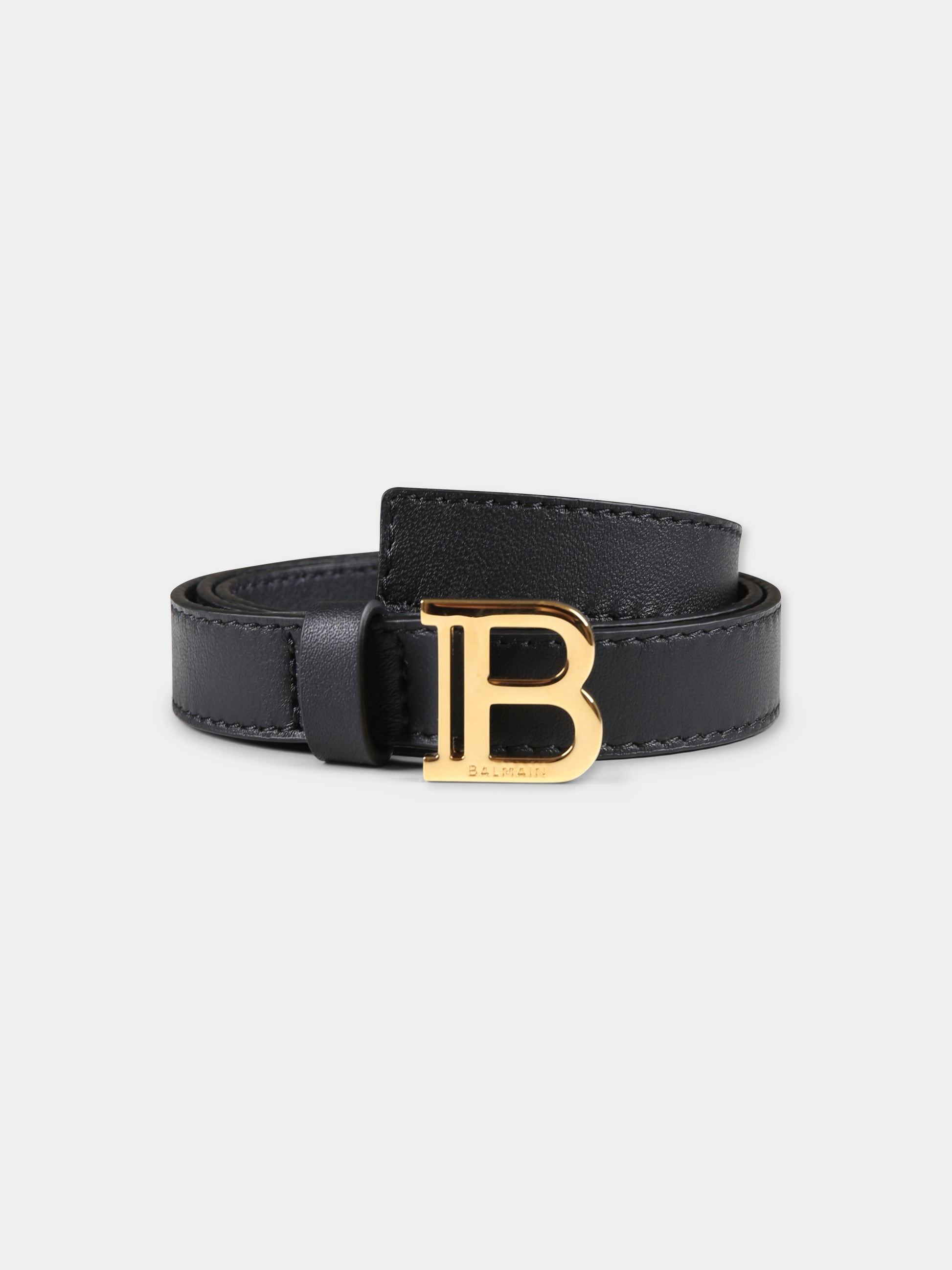 Cintura nera per bambina con logo,Balmain Kids,BV0A01 Z1371 930OR