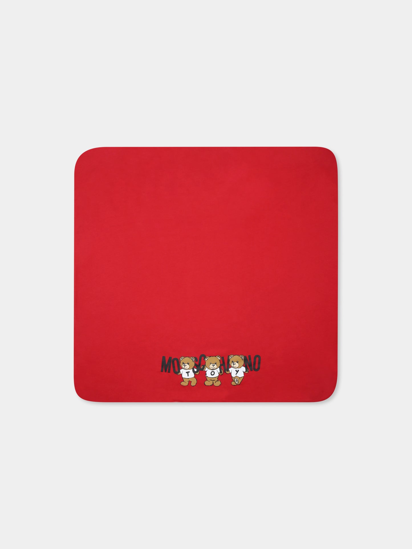 Coperta rossa per neonati con Teddy Bears,Moschino Kids,MUB00F LCA40 50307