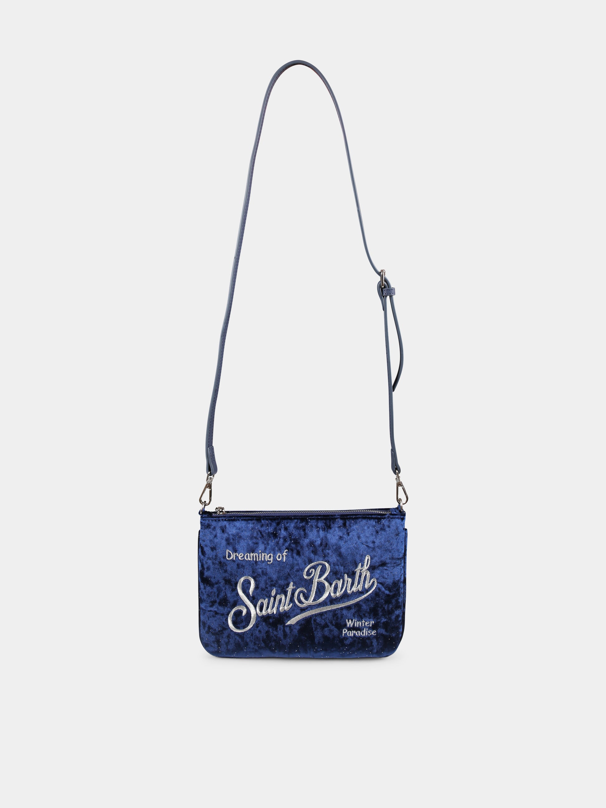 Pochette blu Parisienne per bambina con logo,Mc2 Saint Barth,PAR0009 00221G